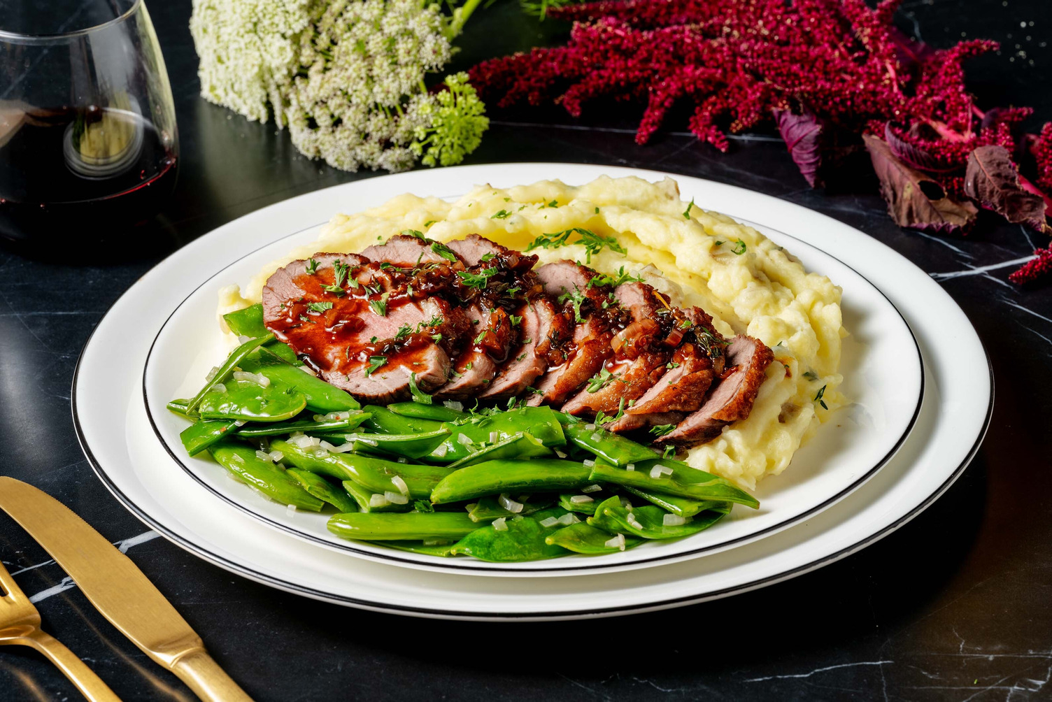 Poitrine de canard et sauce aux figues