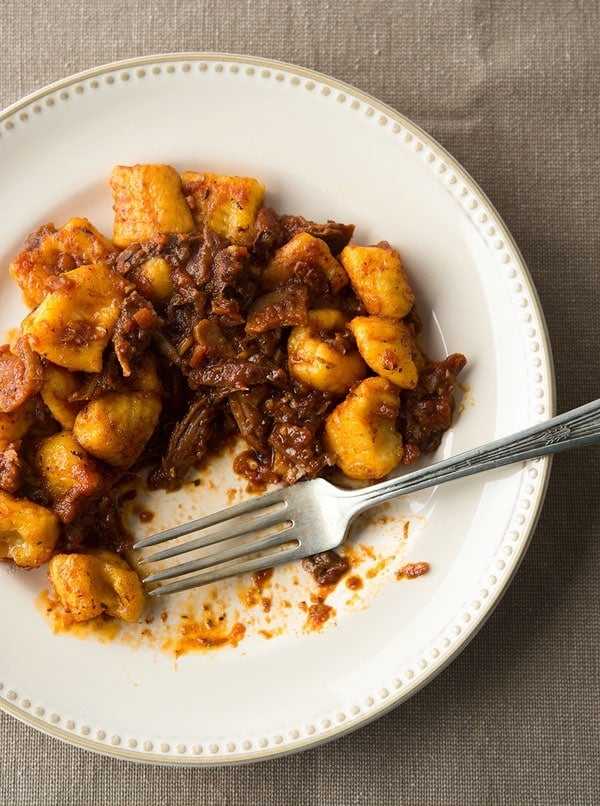 Homemade Ricotta Gnudi in Bison Ragu
