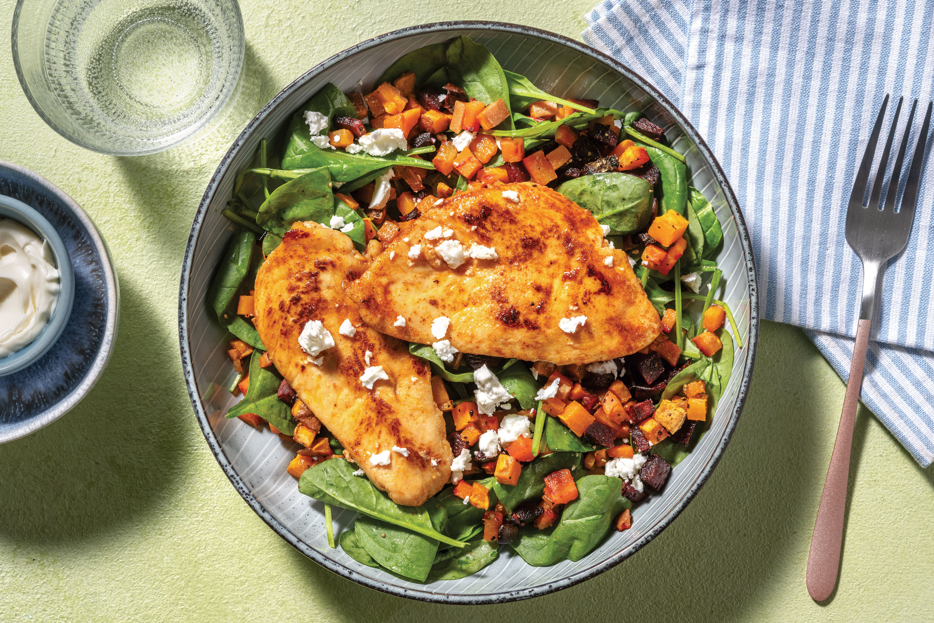 Moroccan Chicken & Roast Veggie Toss