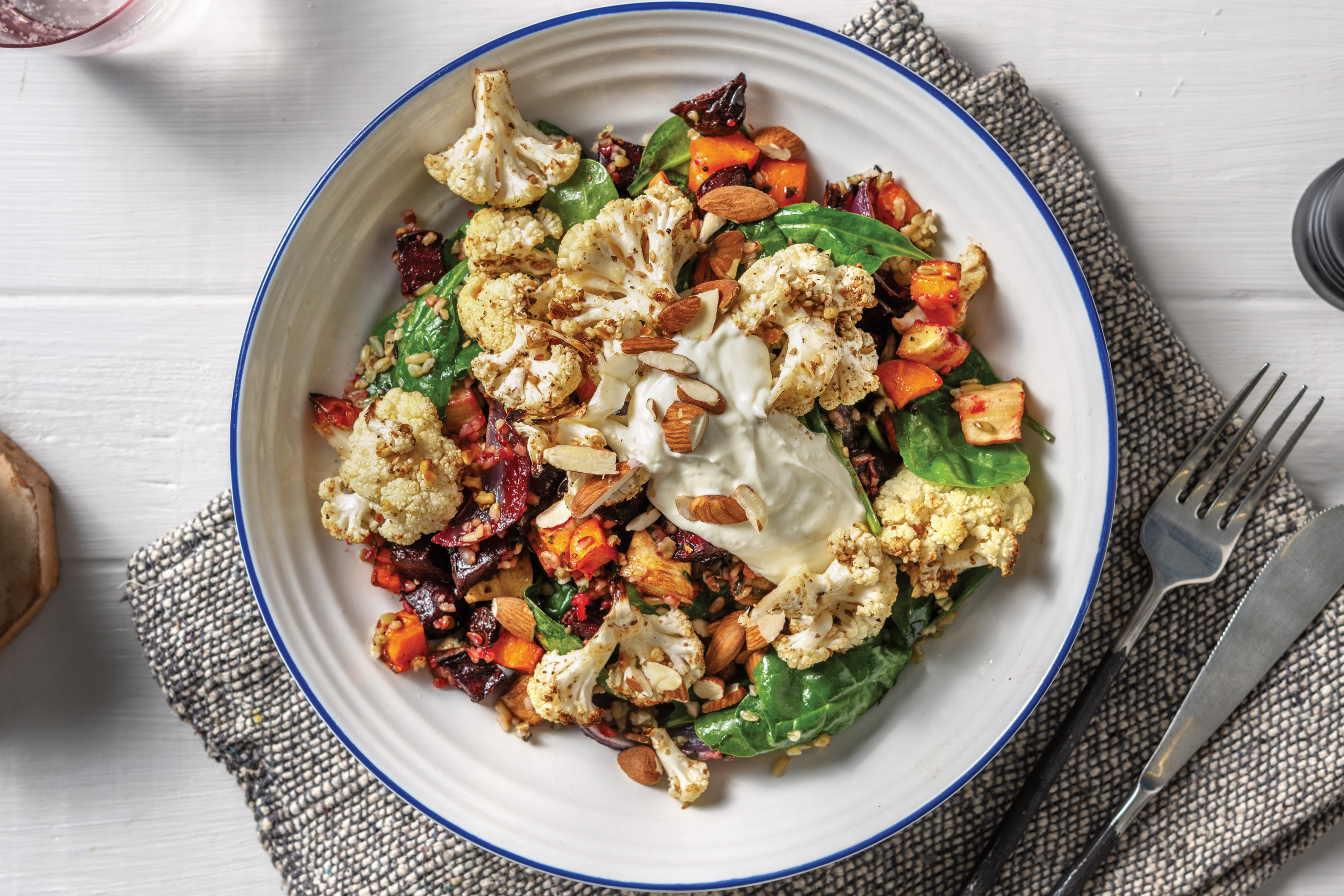 Dukkah-Roasted Cauliflower & Freekeh Salad