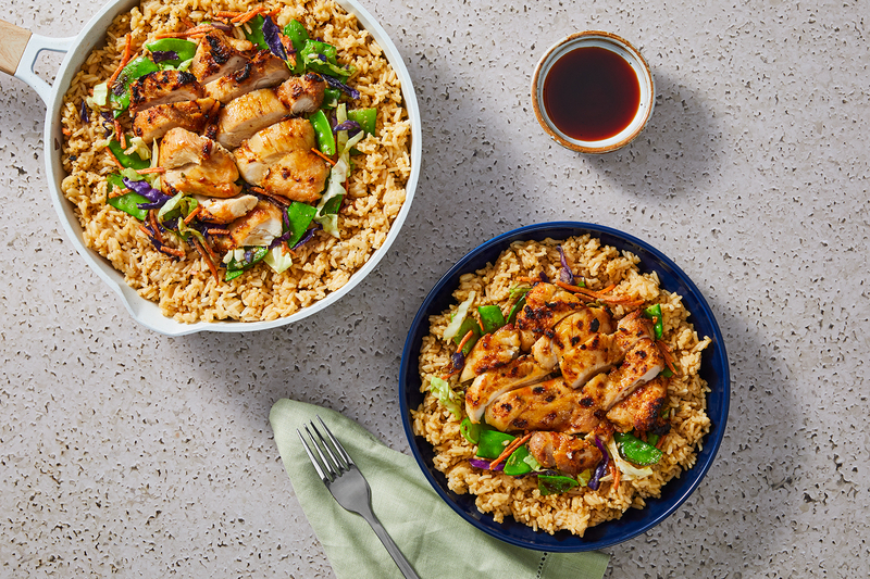 SuperQuick Double Chicken-and-Brown Rice Bowls