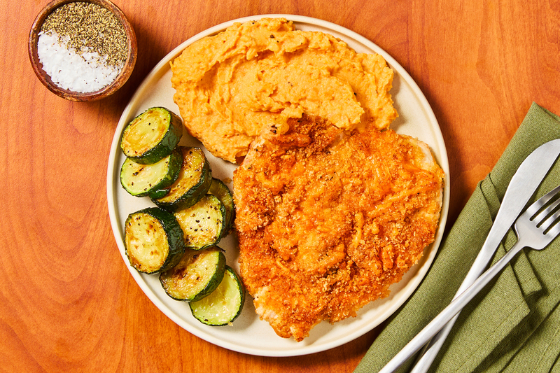 Cheddar-Crusted Organic Chicken Breast