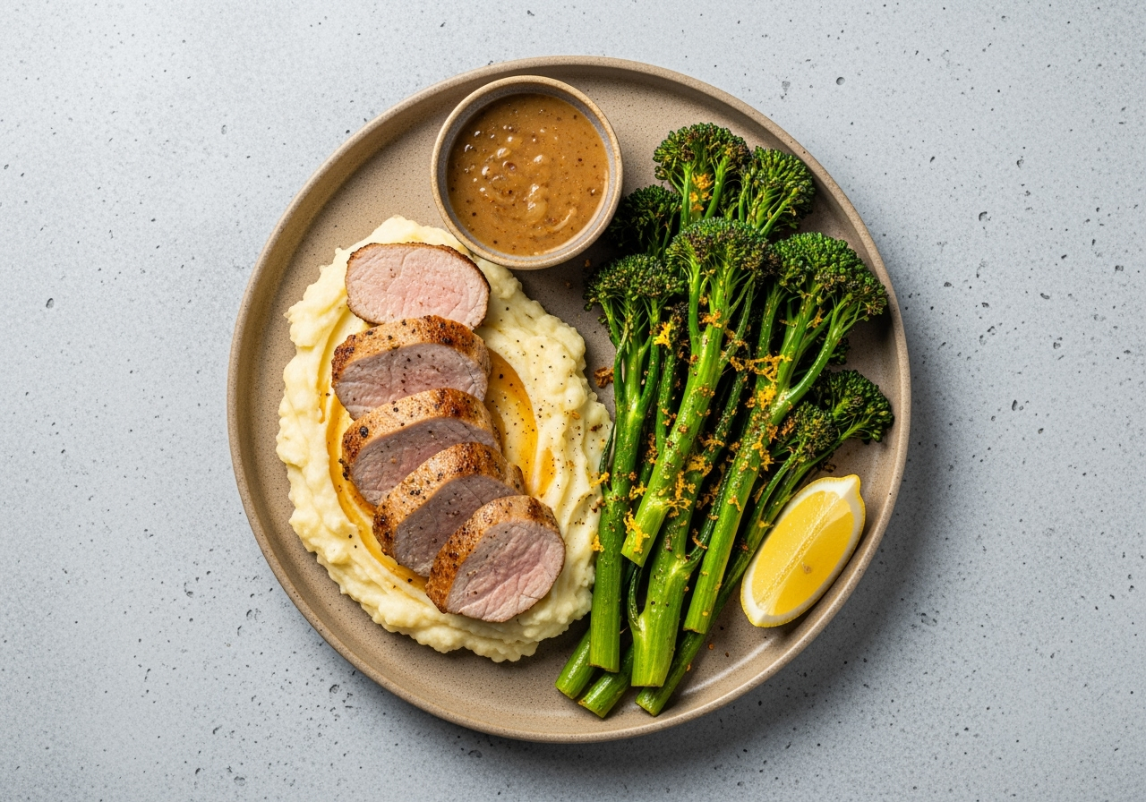 Roasted Pork Filet with Lemony Asparagus