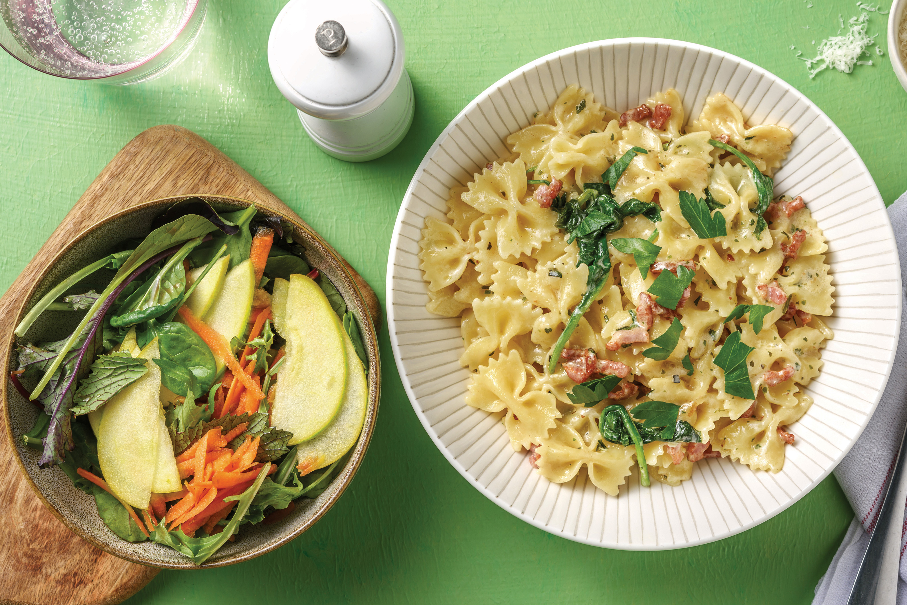 Easy Creamy Bacon & Garlic Farfalle