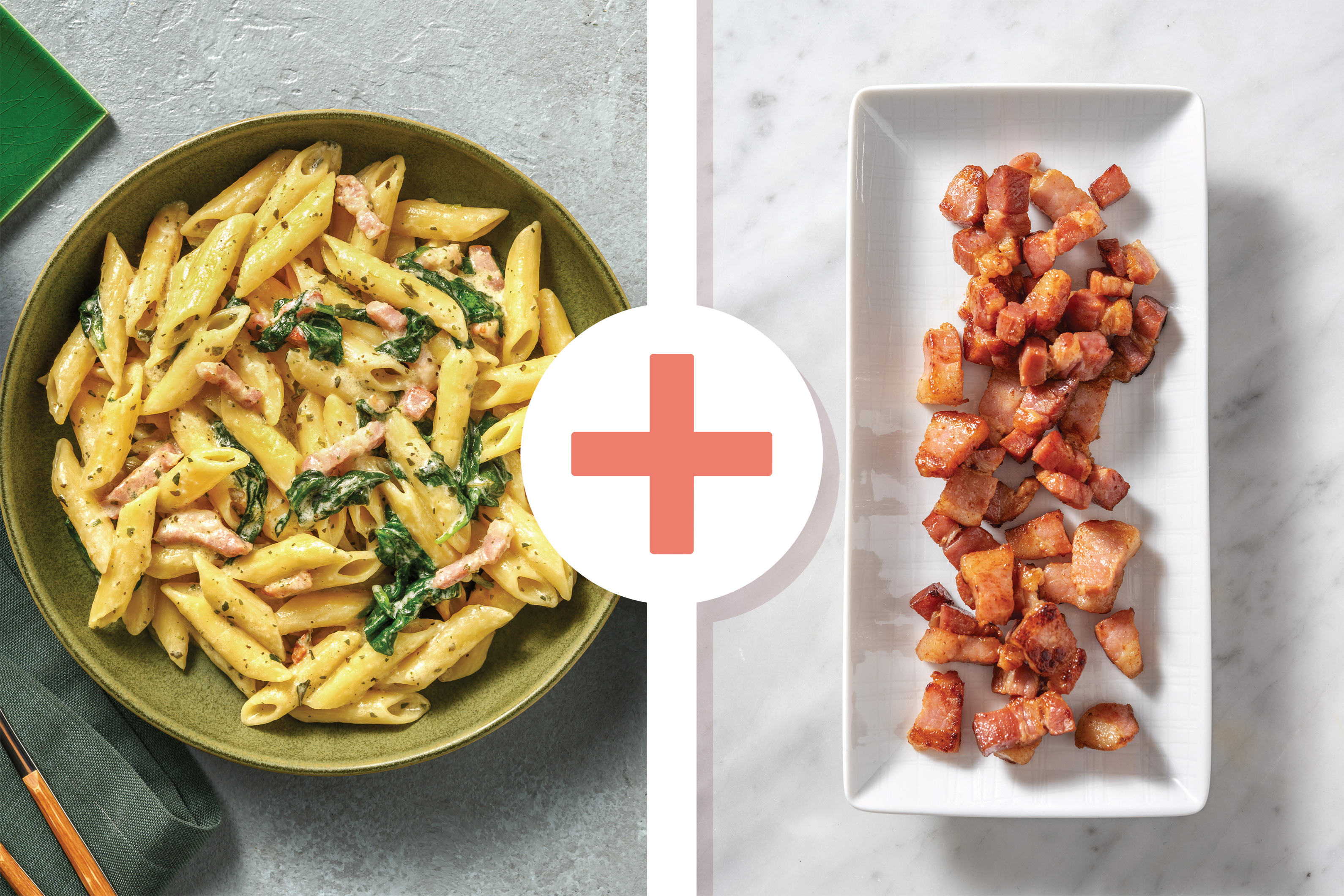 Easy Creamy Double Bacon & Garlic Penne