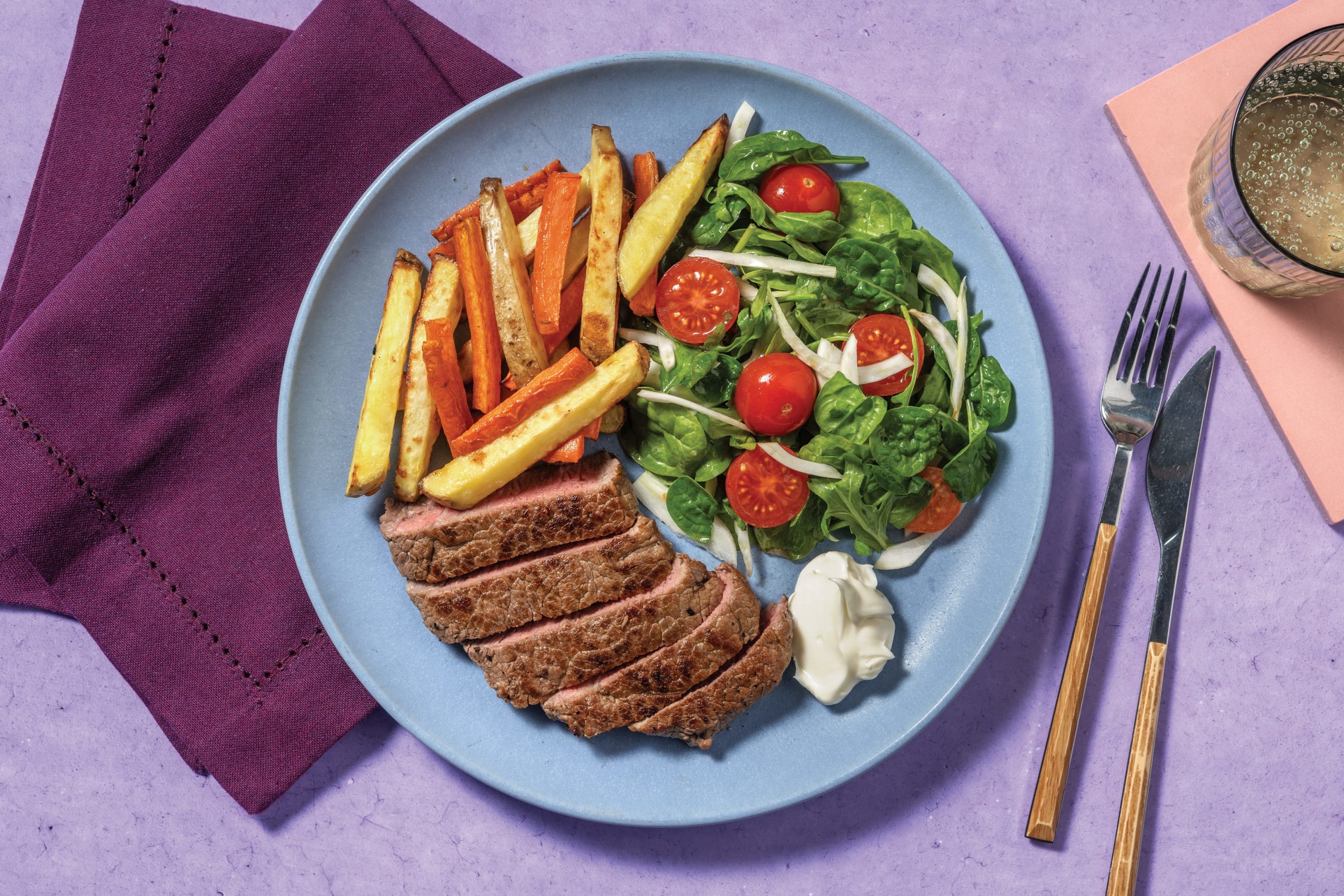 Lemon Pepper Steak & Cherry Tomato Salad
