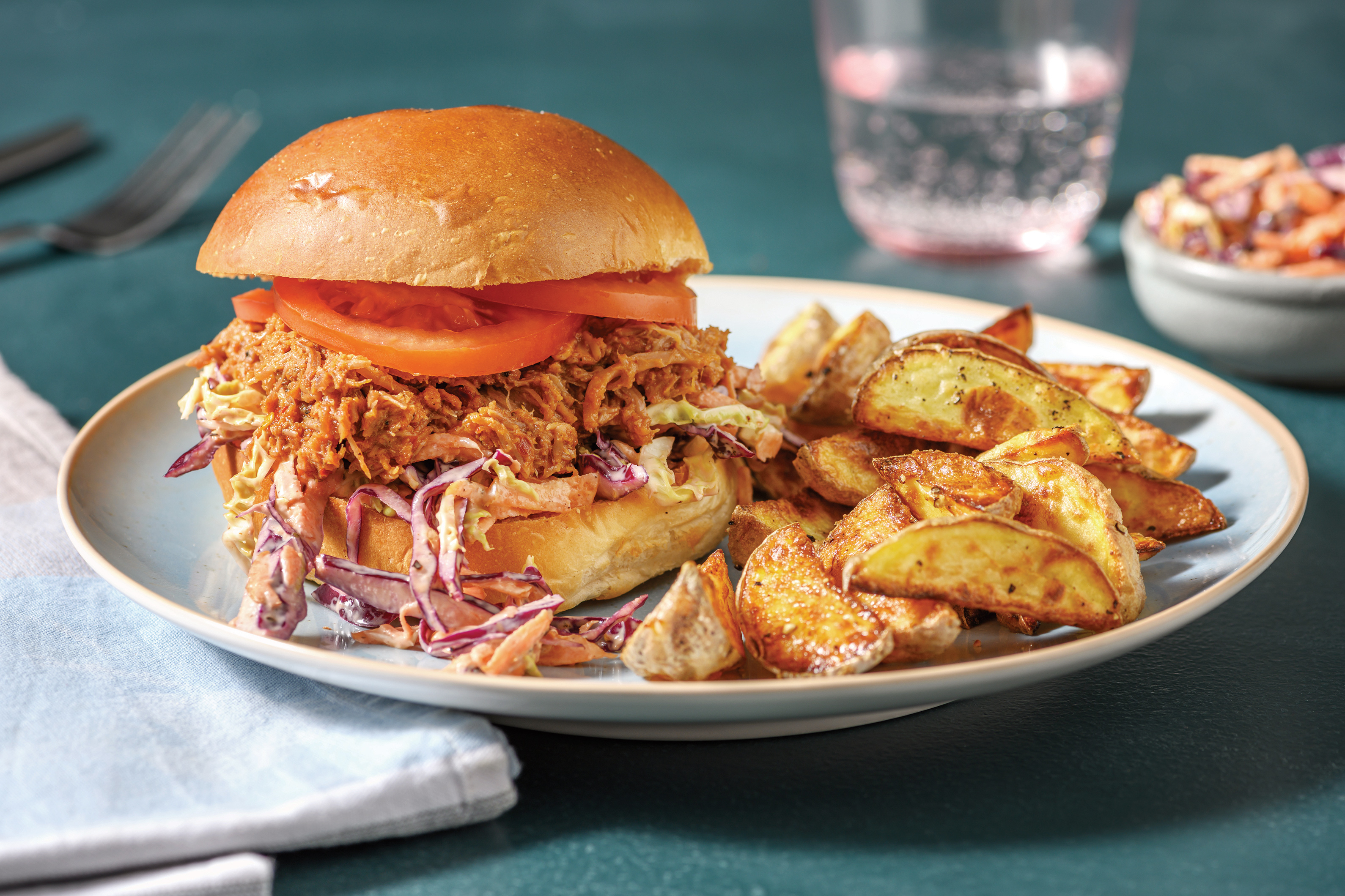 Easy BBQ Pulled Pork & Slaw Burger
