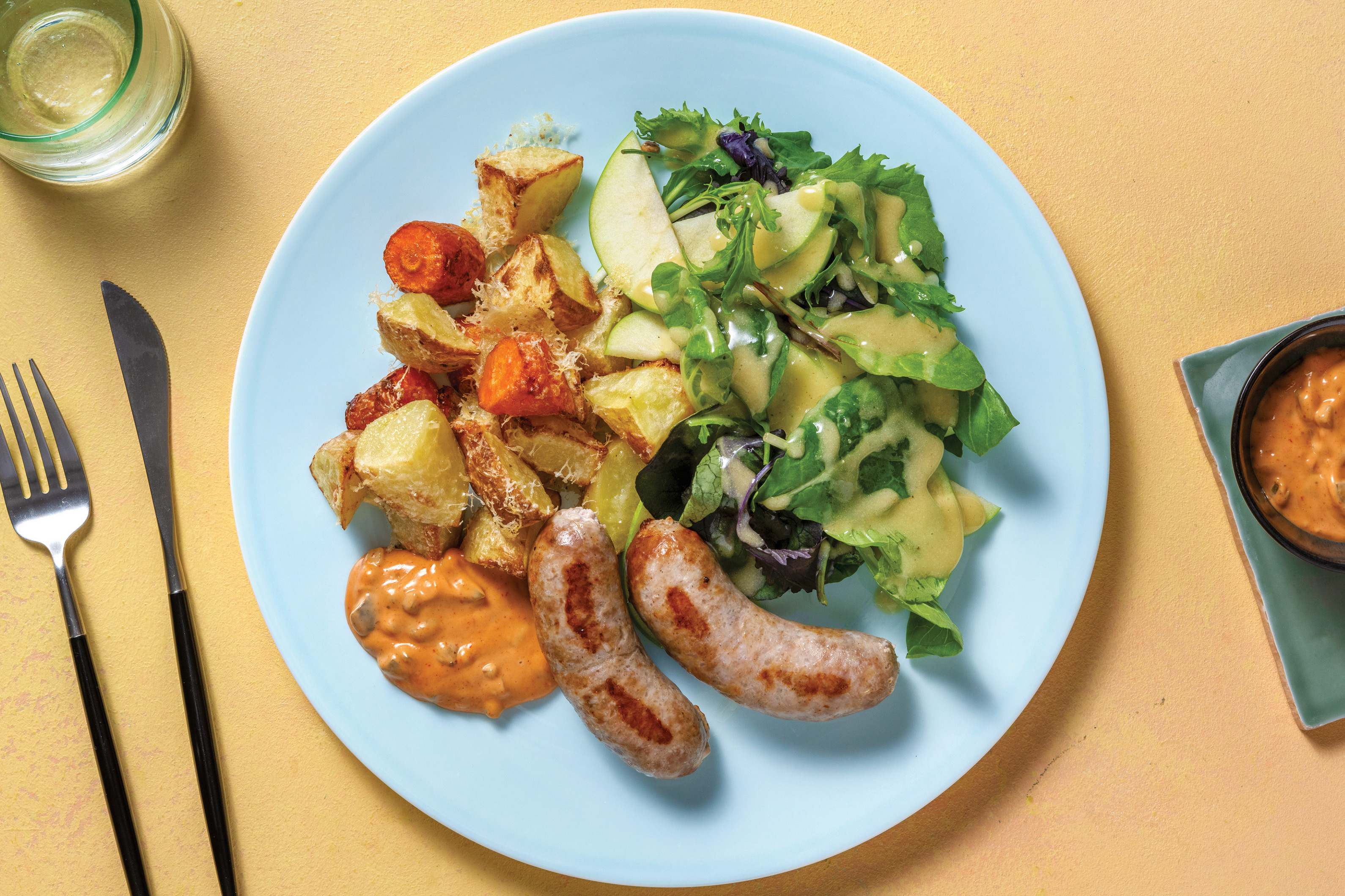 Easy Pork Sausages & Apple Salad