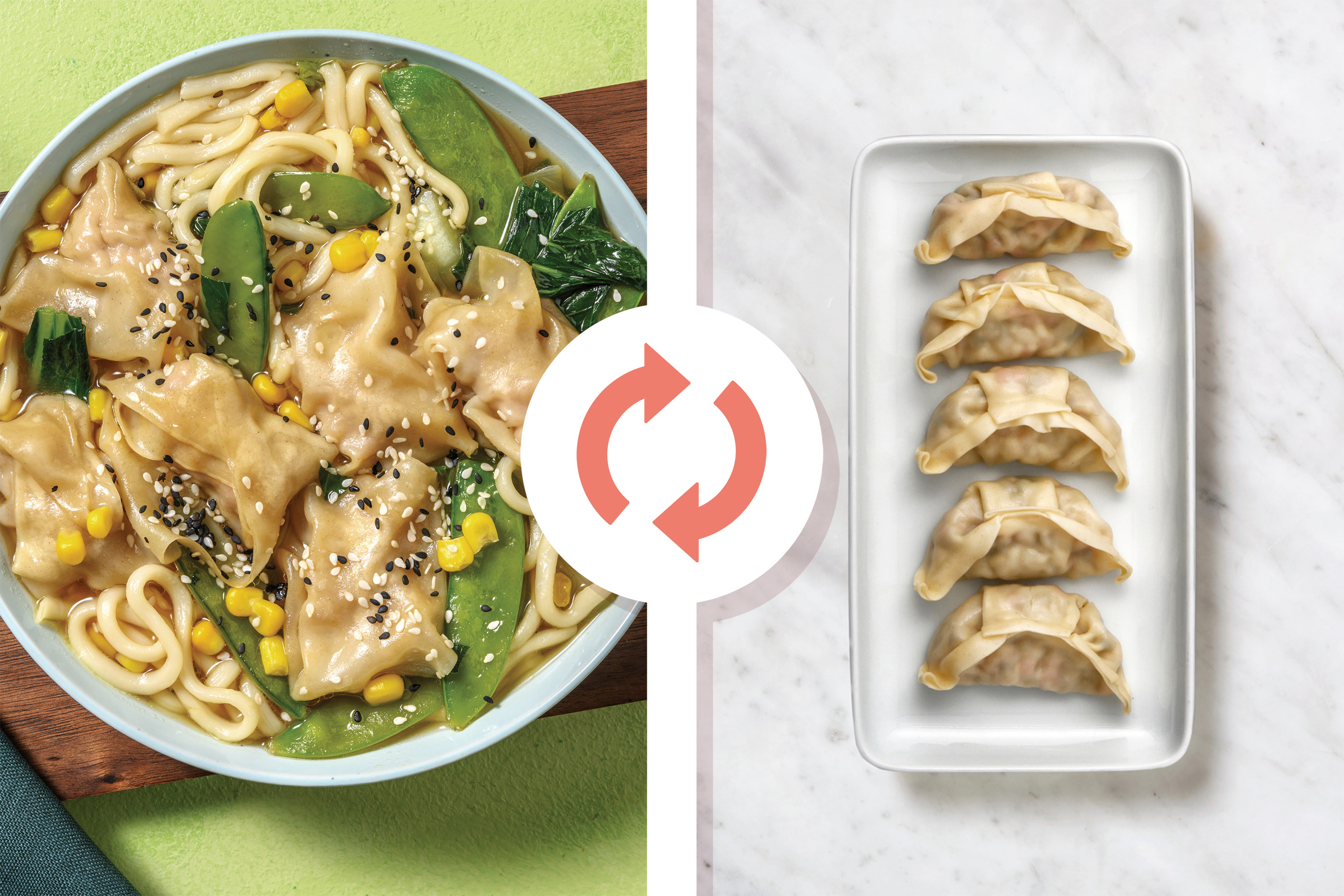 One-Pot Vegetable Gyoza & Udon Noodle Soup