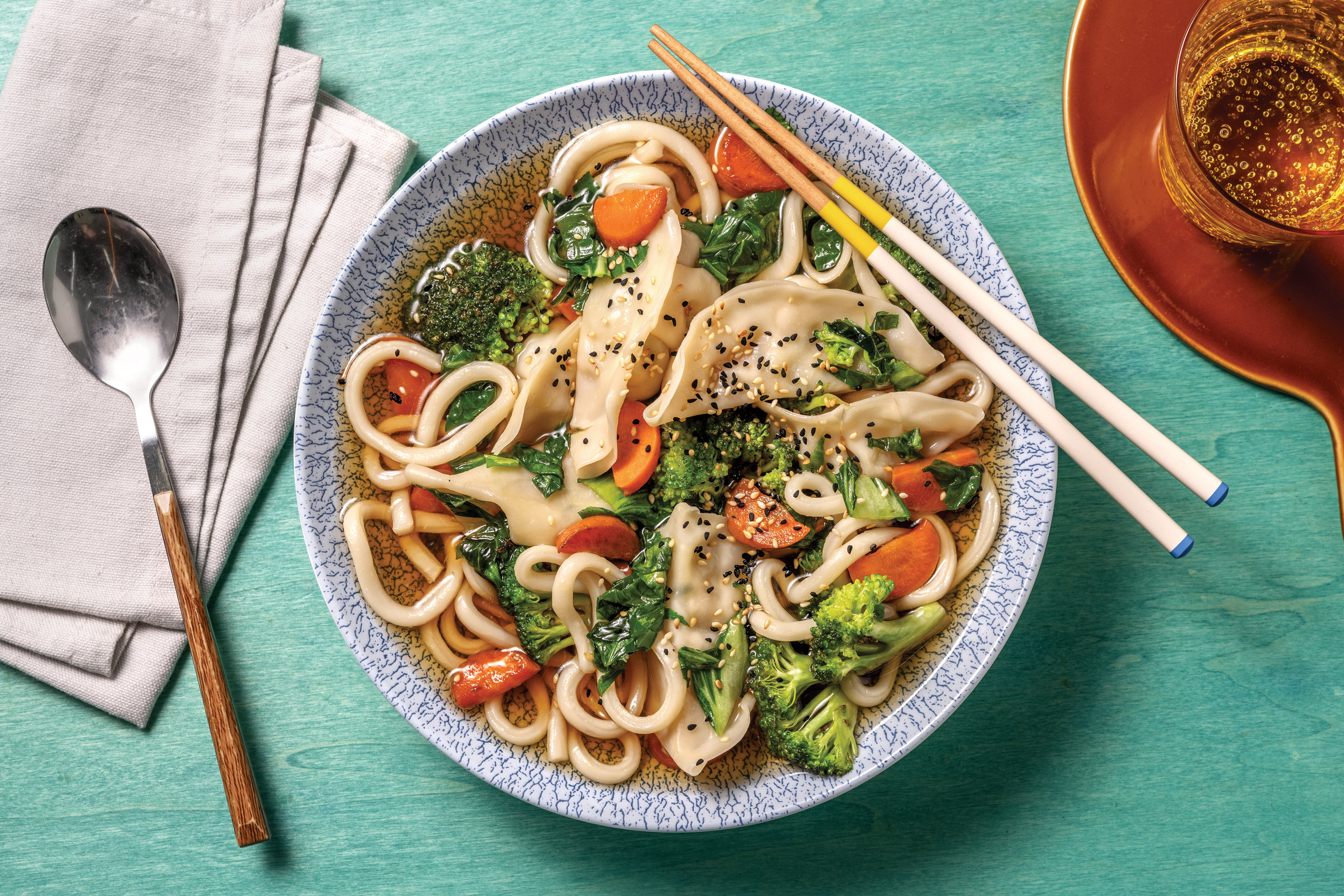 Prawn Wonton & Loaded Veggie Noodle Soup