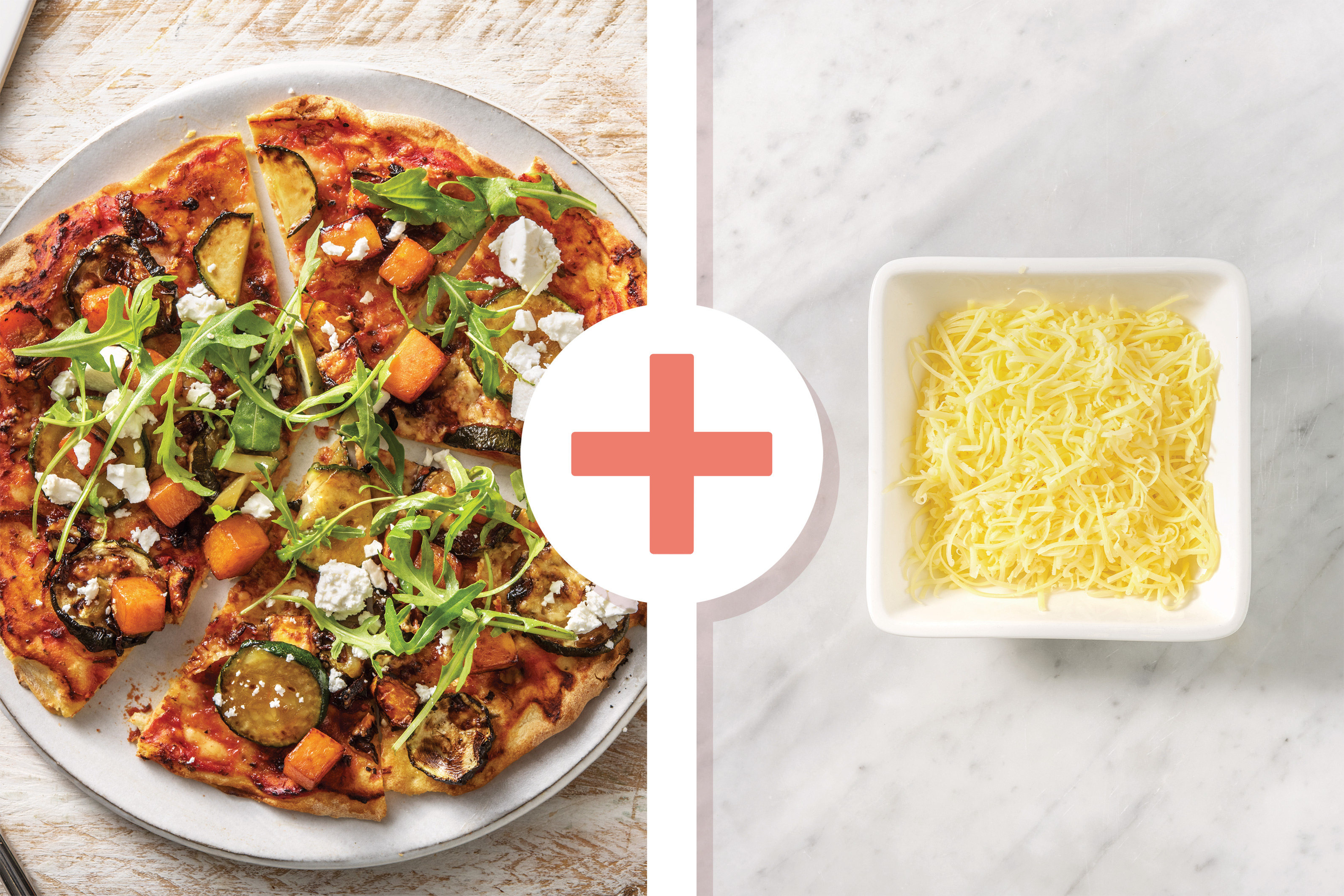 Easy Pumpkin, Double Cheddar & Fetta Pizza