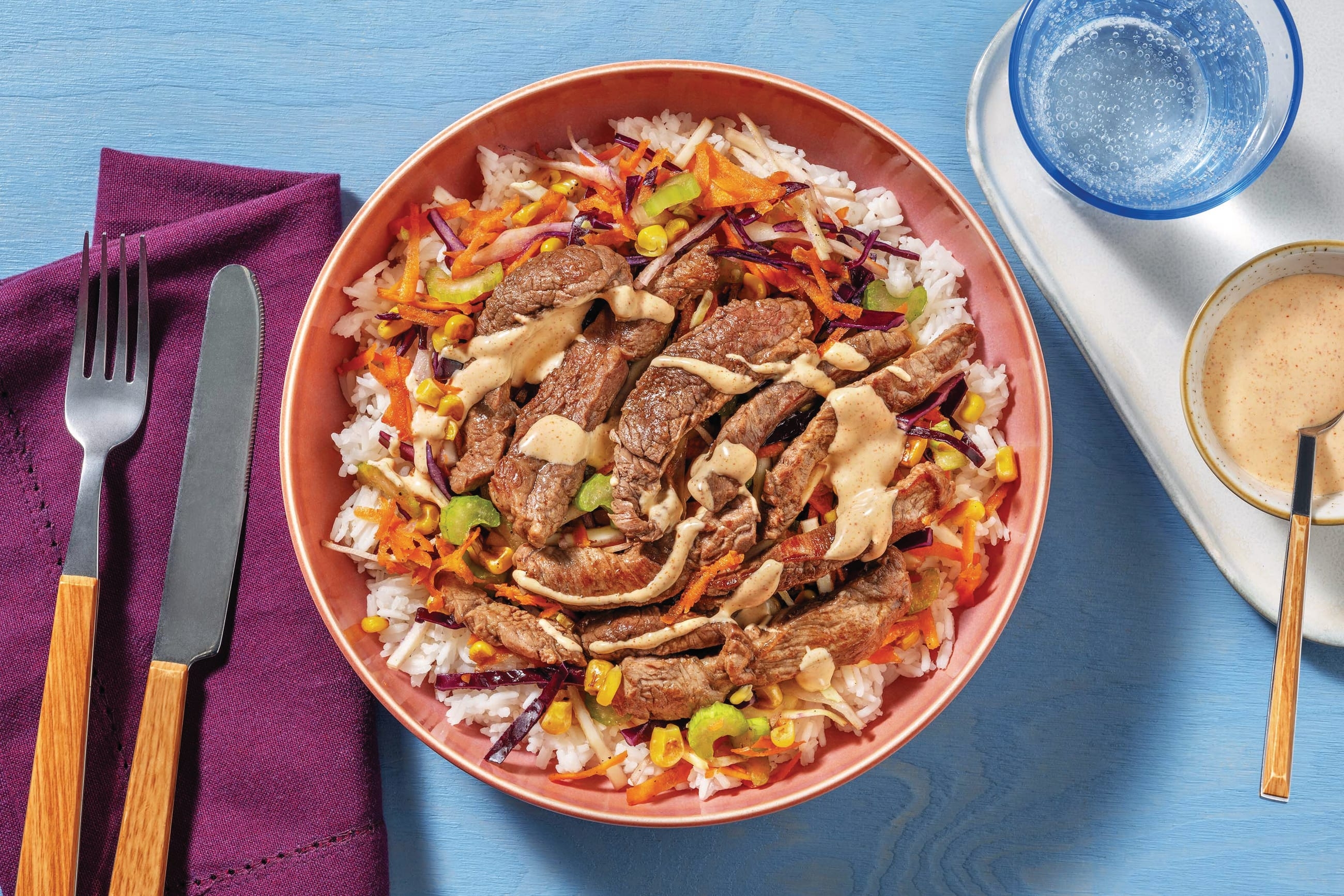 Easy Southern Beef Strips & Garlic Rice