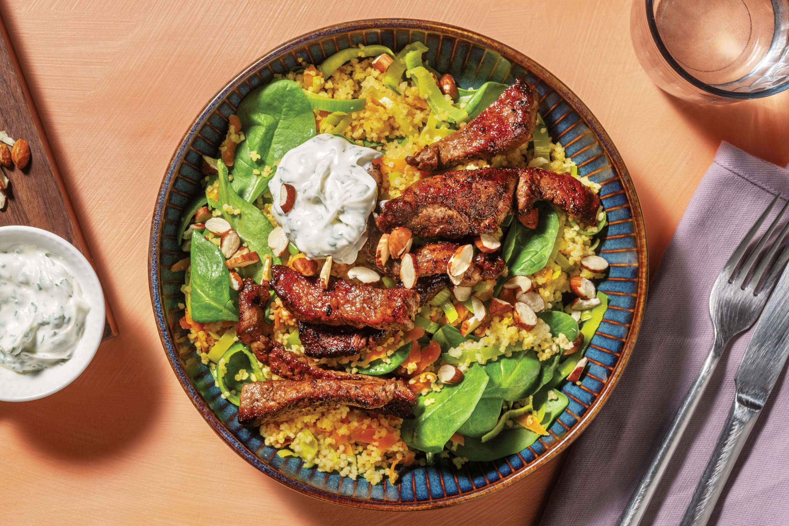 Spiced Beef Strips & Veggie Couscous