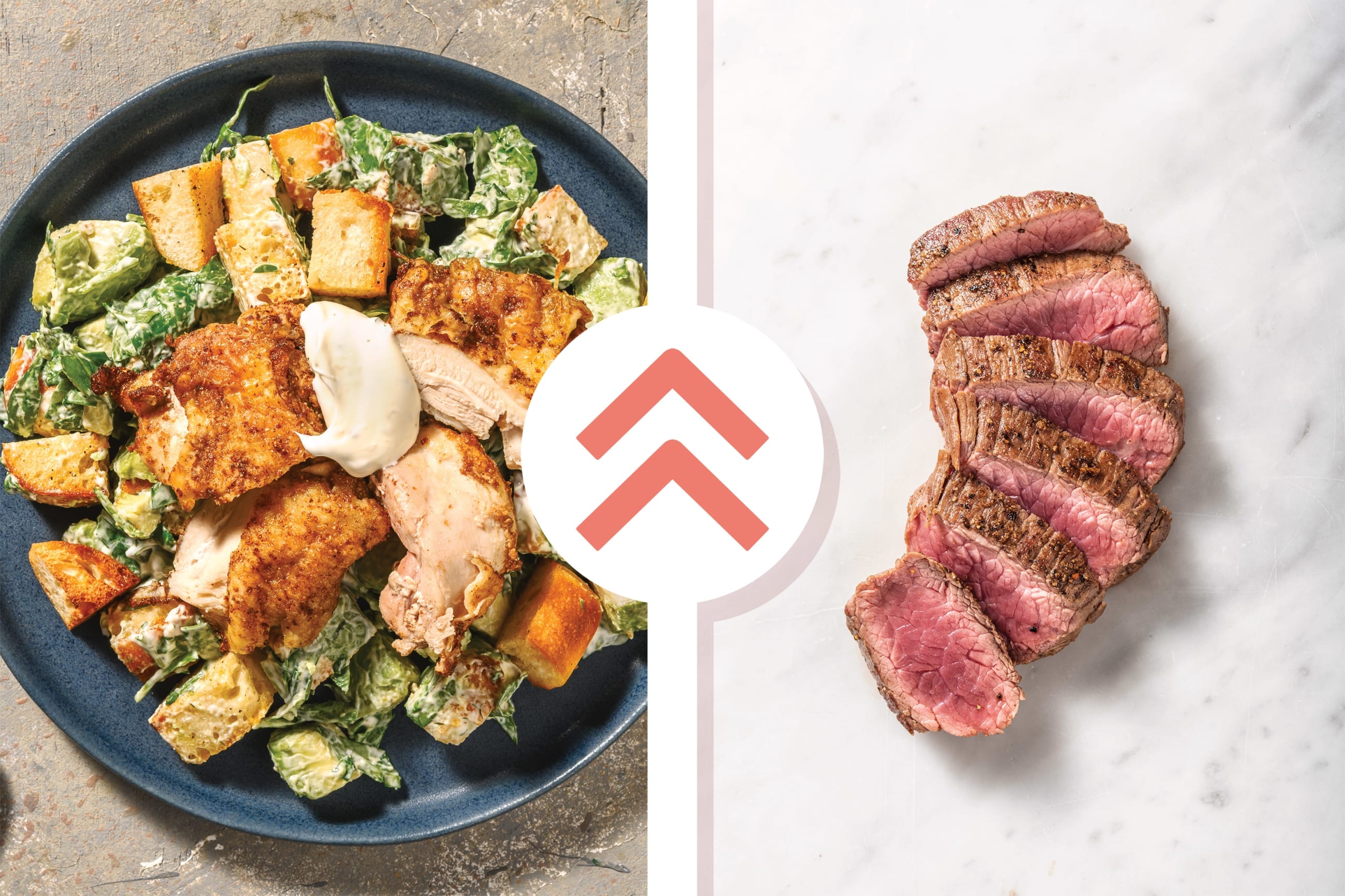 Beef Eye Fillet & Wholemeal Crouton Slaw