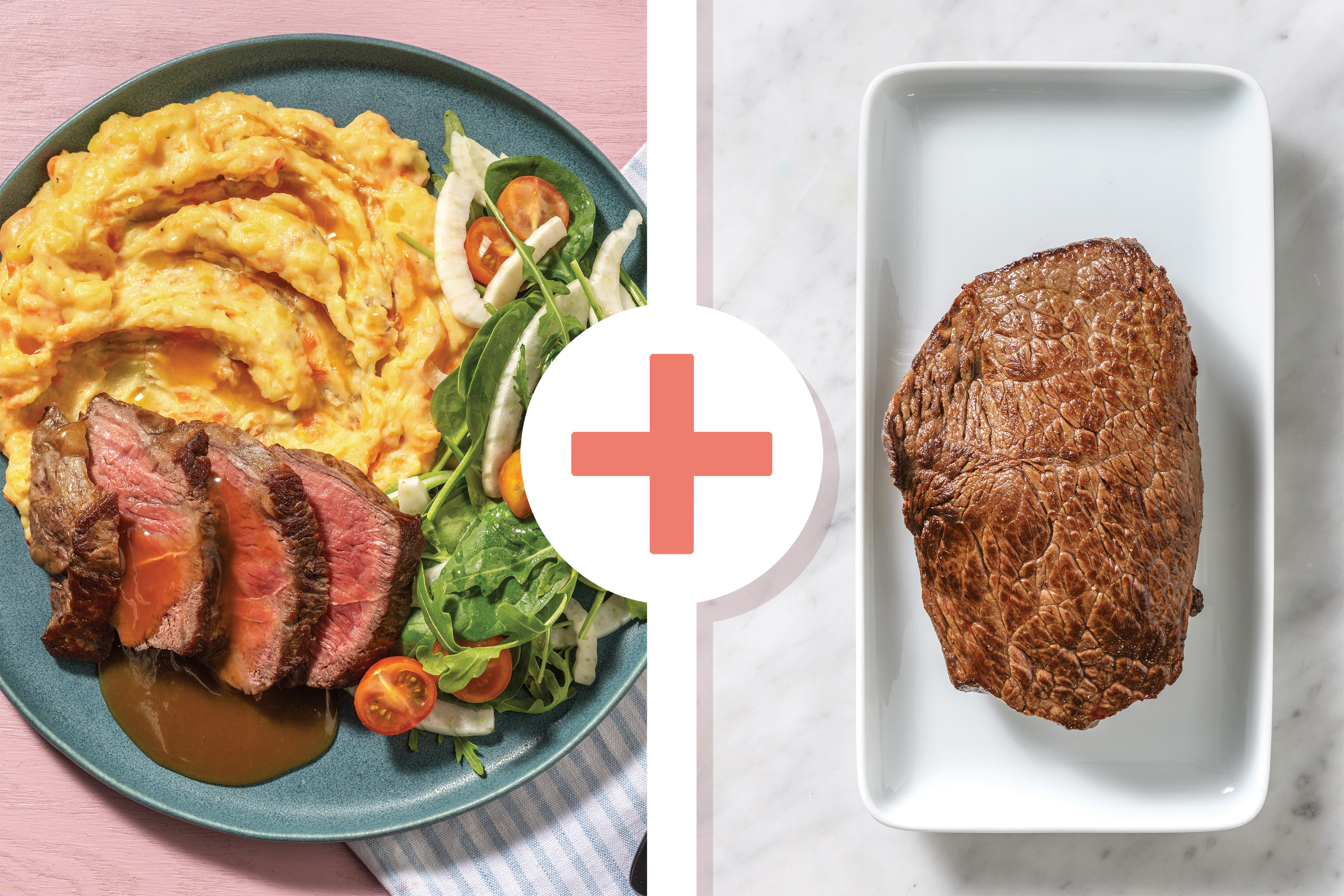 Easy Double Beef Rump Steak & Tomato Salad