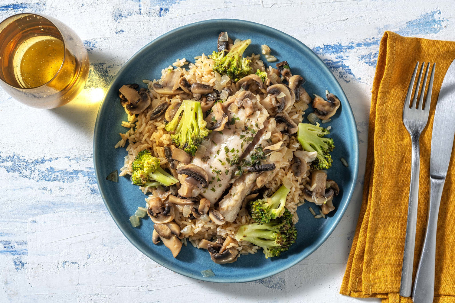 Schelvis in romige champignonmarinade