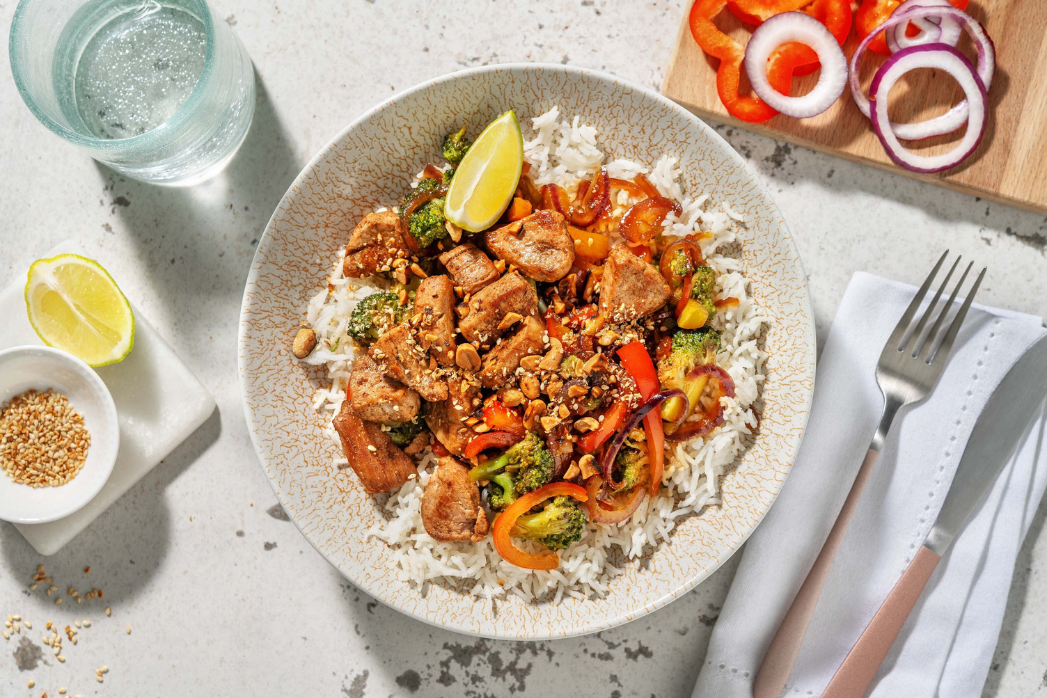 Émincés de filet de porc bulgogi au brocoli