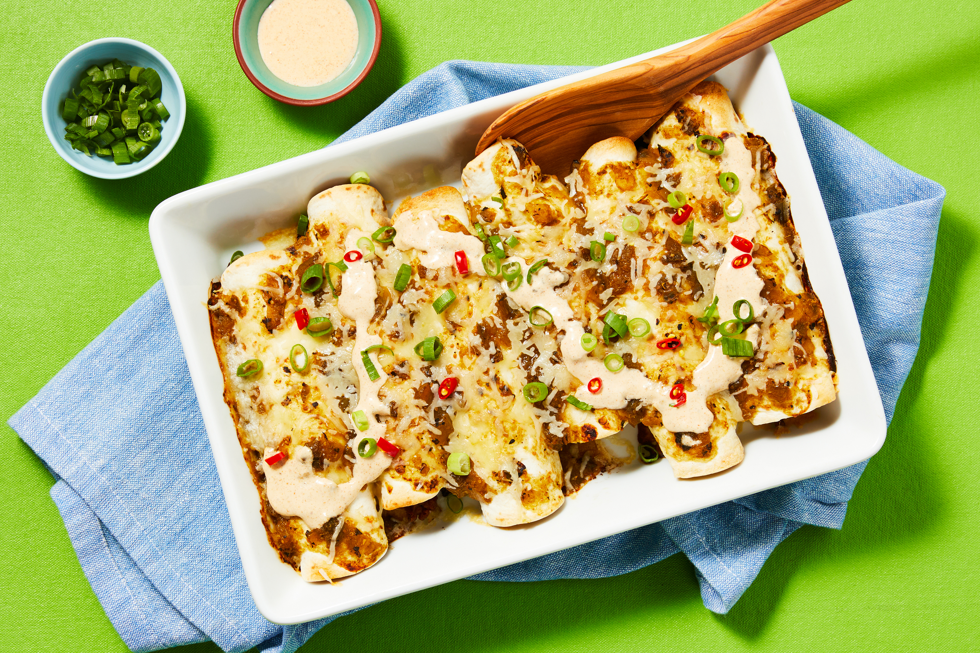 Enchiladas Verdes with Plant-Based Protein