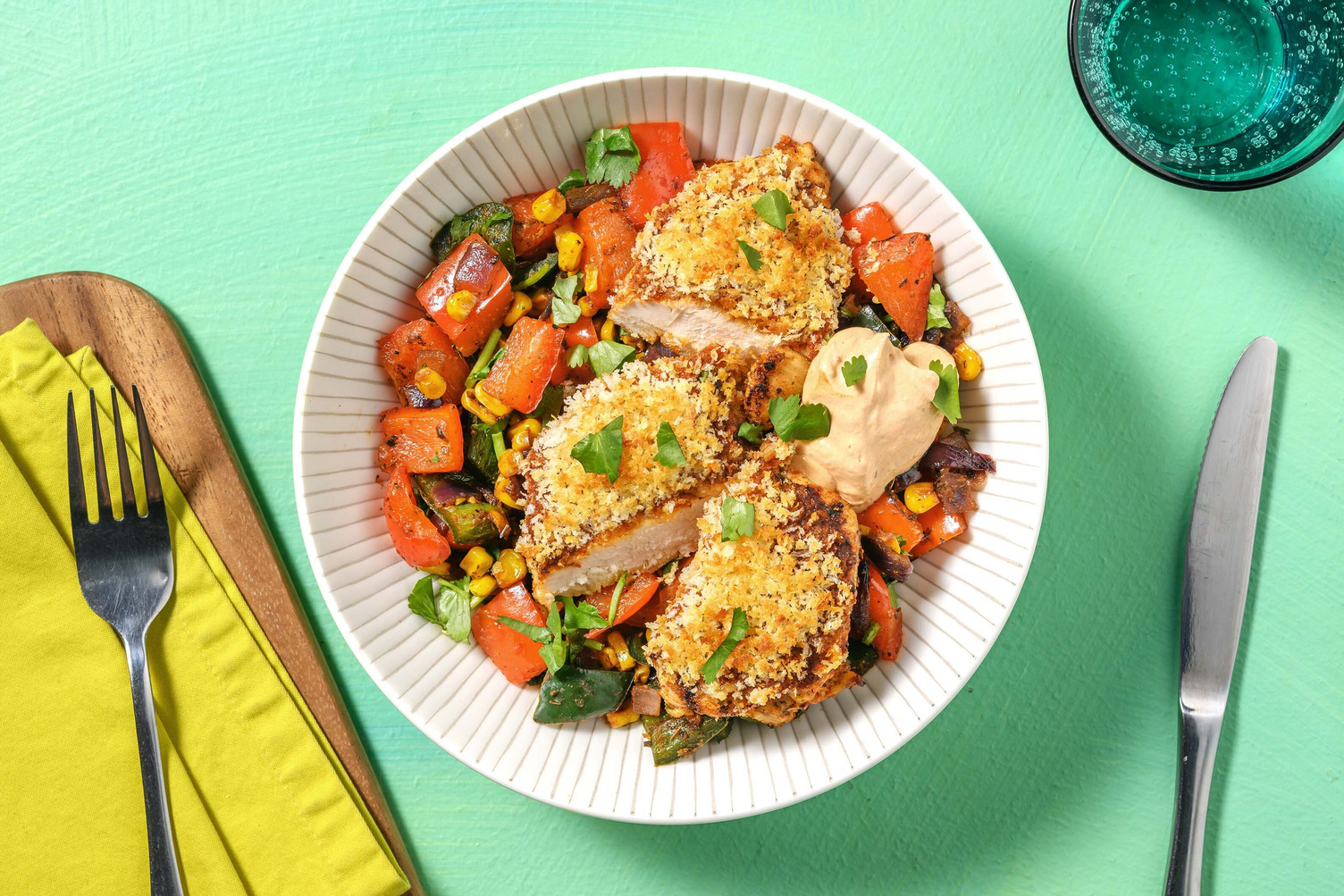 Escalopes de dinde panées à la sauce au chipotle