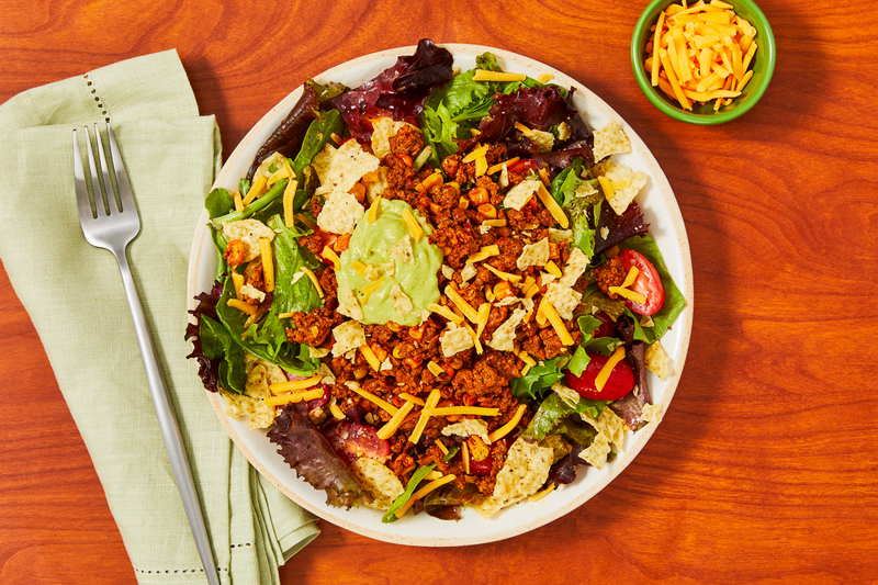 Plant-Based Protein Shreds Taco Salad Bowls