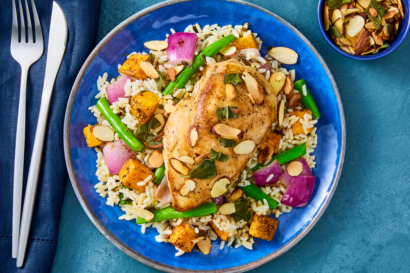 Poulet bio poêlé aux canneberges et au fromage de chèvre