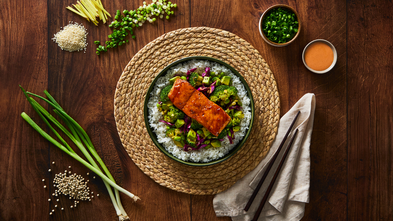 Japanese Sushi-Inspired Ginger-Sesame Double Salmon Bowls