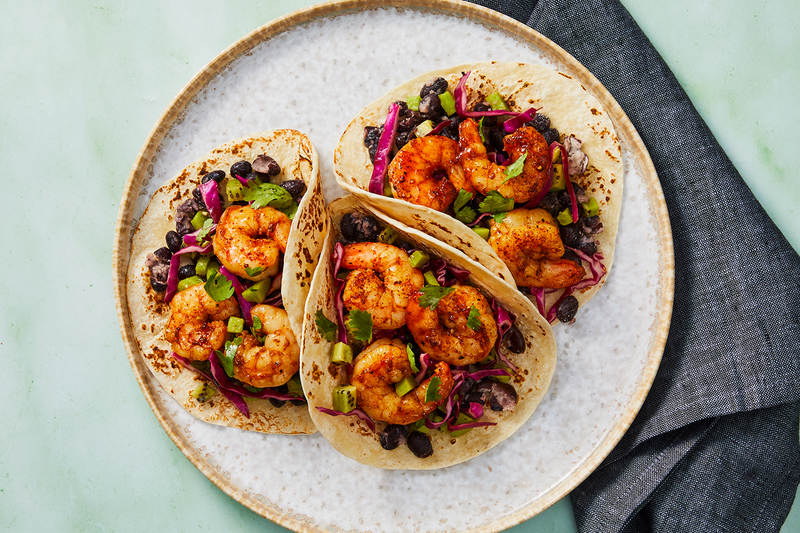 SuperQuick Sweet-and-Spicy Shrimp Tacos