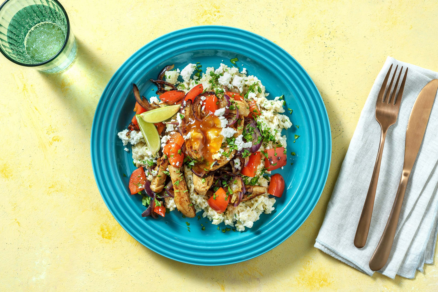 Fajita revisitée au poulet et aux poivrons