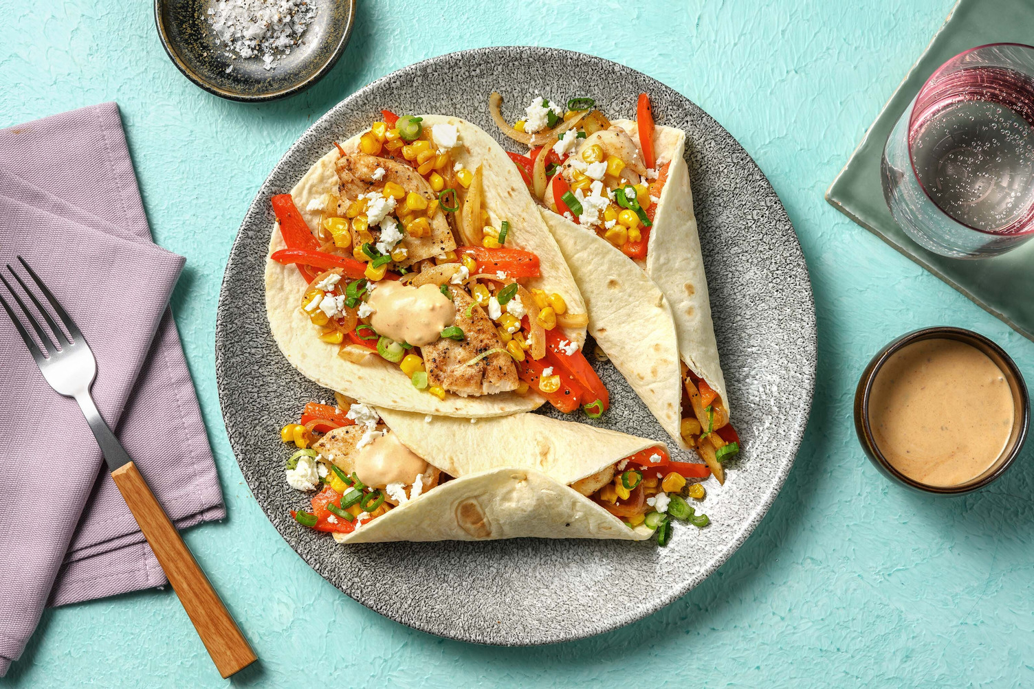 Fajitas de poulet grillé