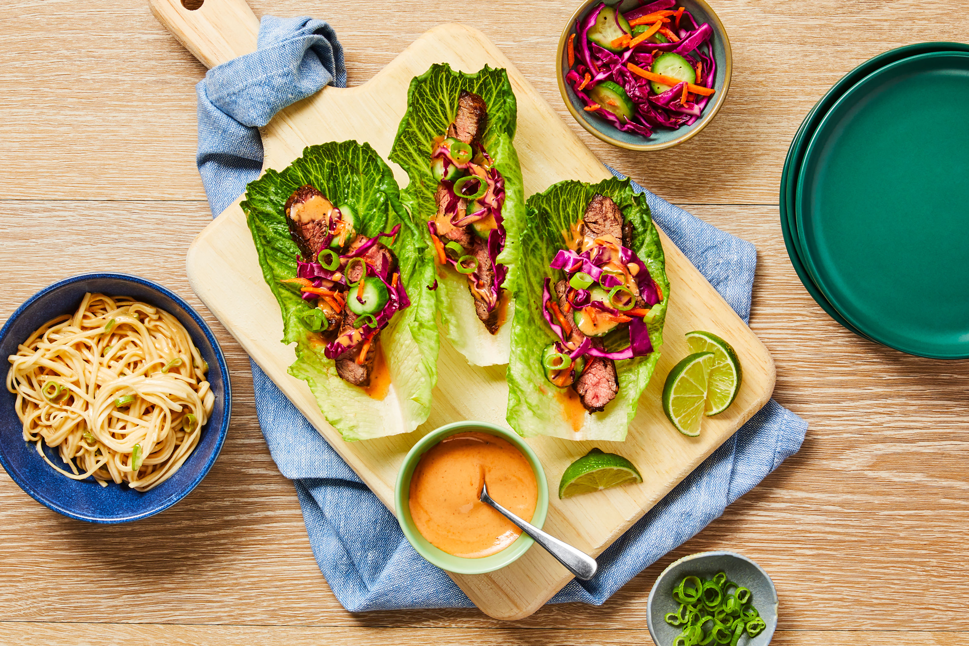 Family-Style Grilled Steak Lettuce Wraps