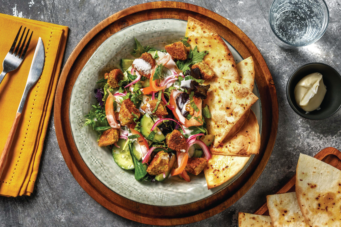 Fattoush-Style Falafel Salad