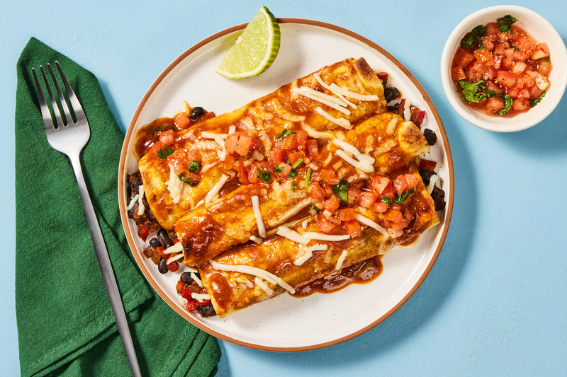 Black Bean and Veggie-Stuffed Enchiladas