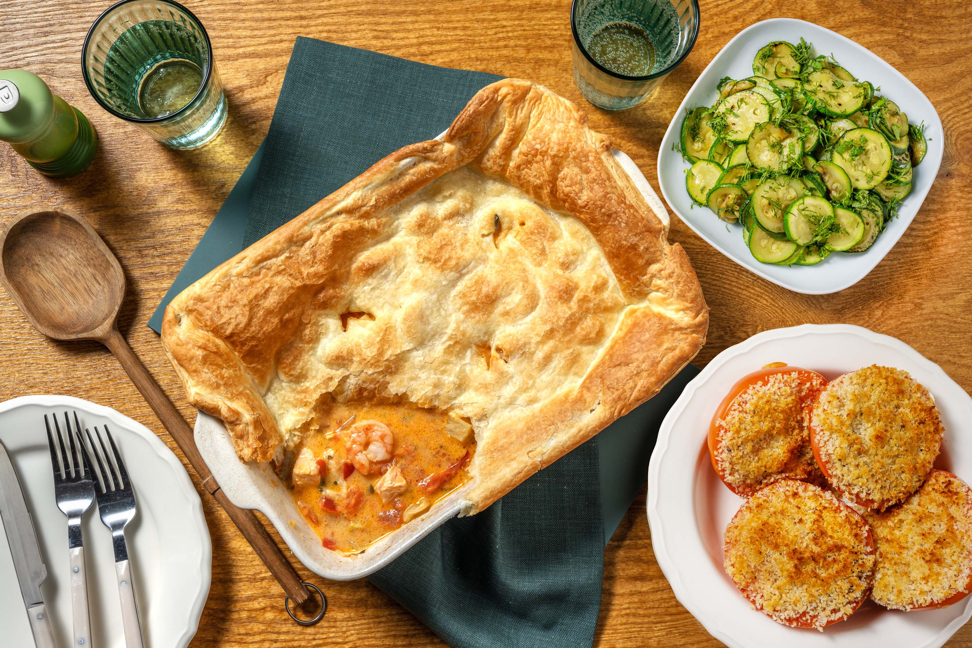 Tourte de poisson et crevettes 