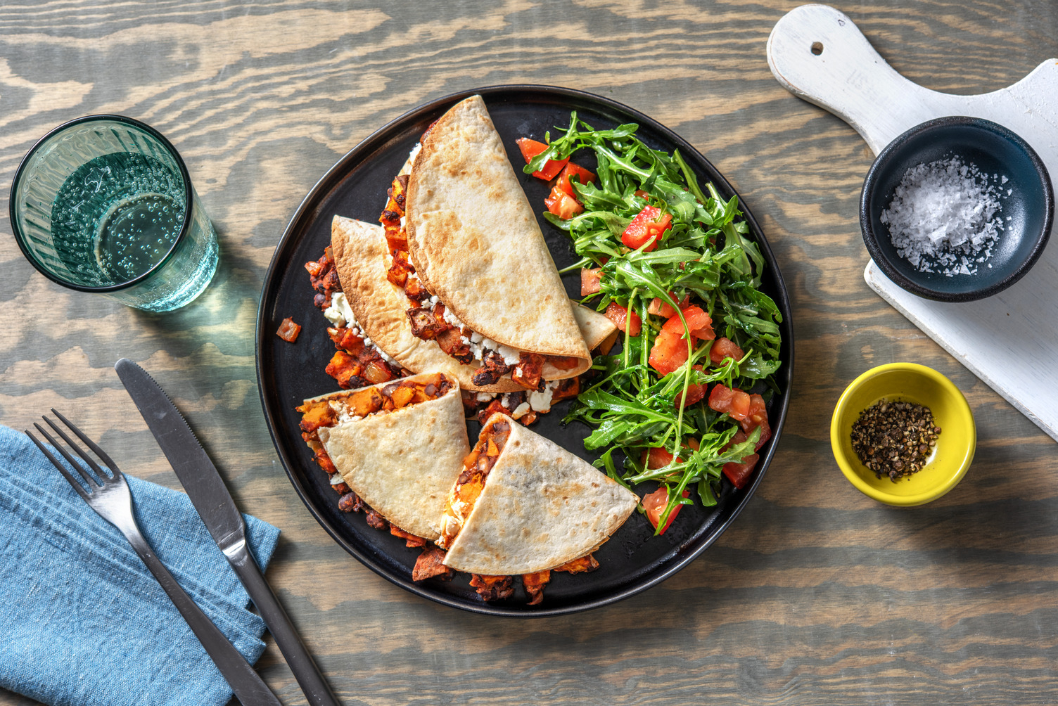 Feta and Sweet Potato Quesadillas