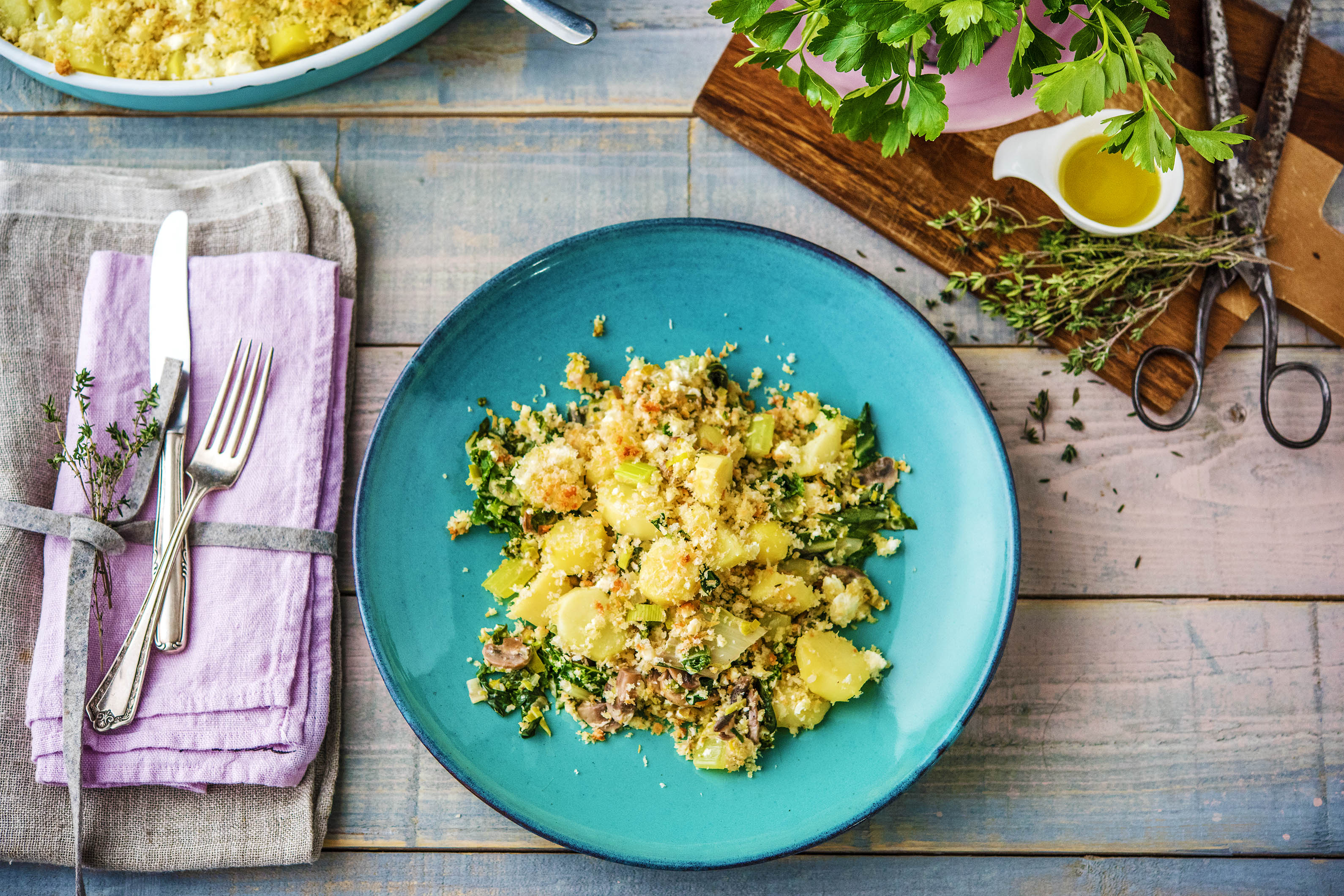 Feta, Leek and Kale Pie (v)