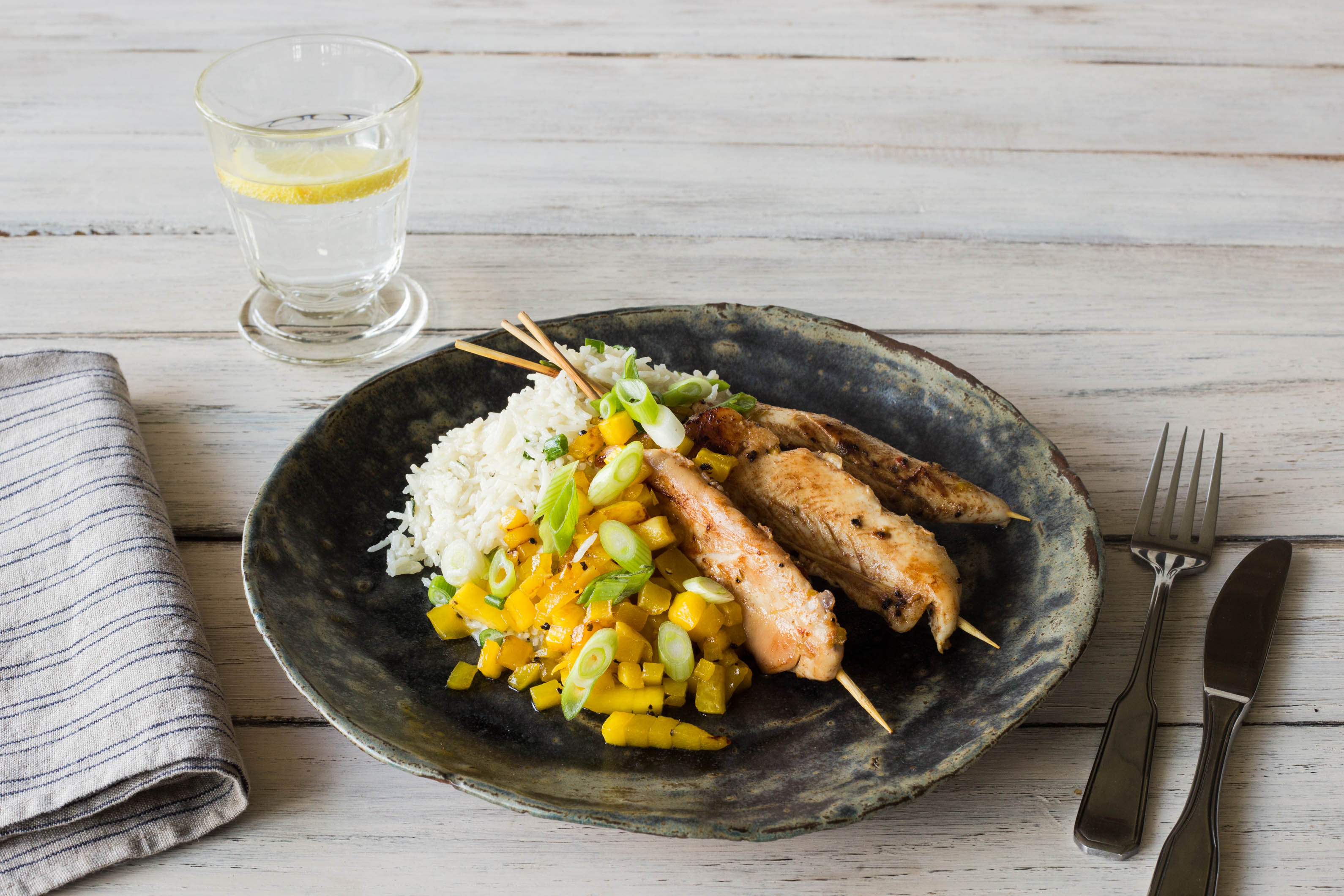 Feurige Jamaika-Pouletspiessli