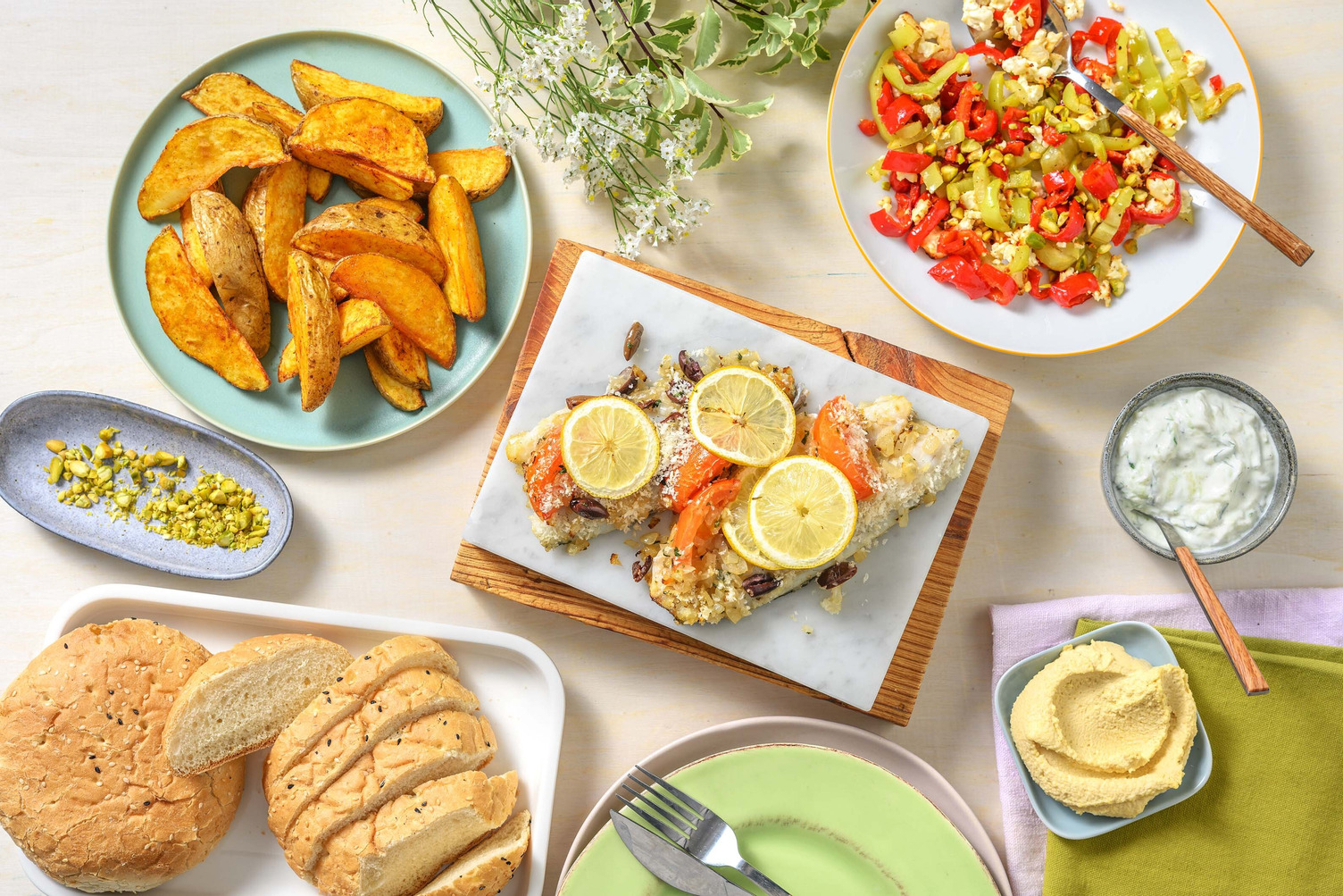 Filet de bar au four à la méditerranéenne