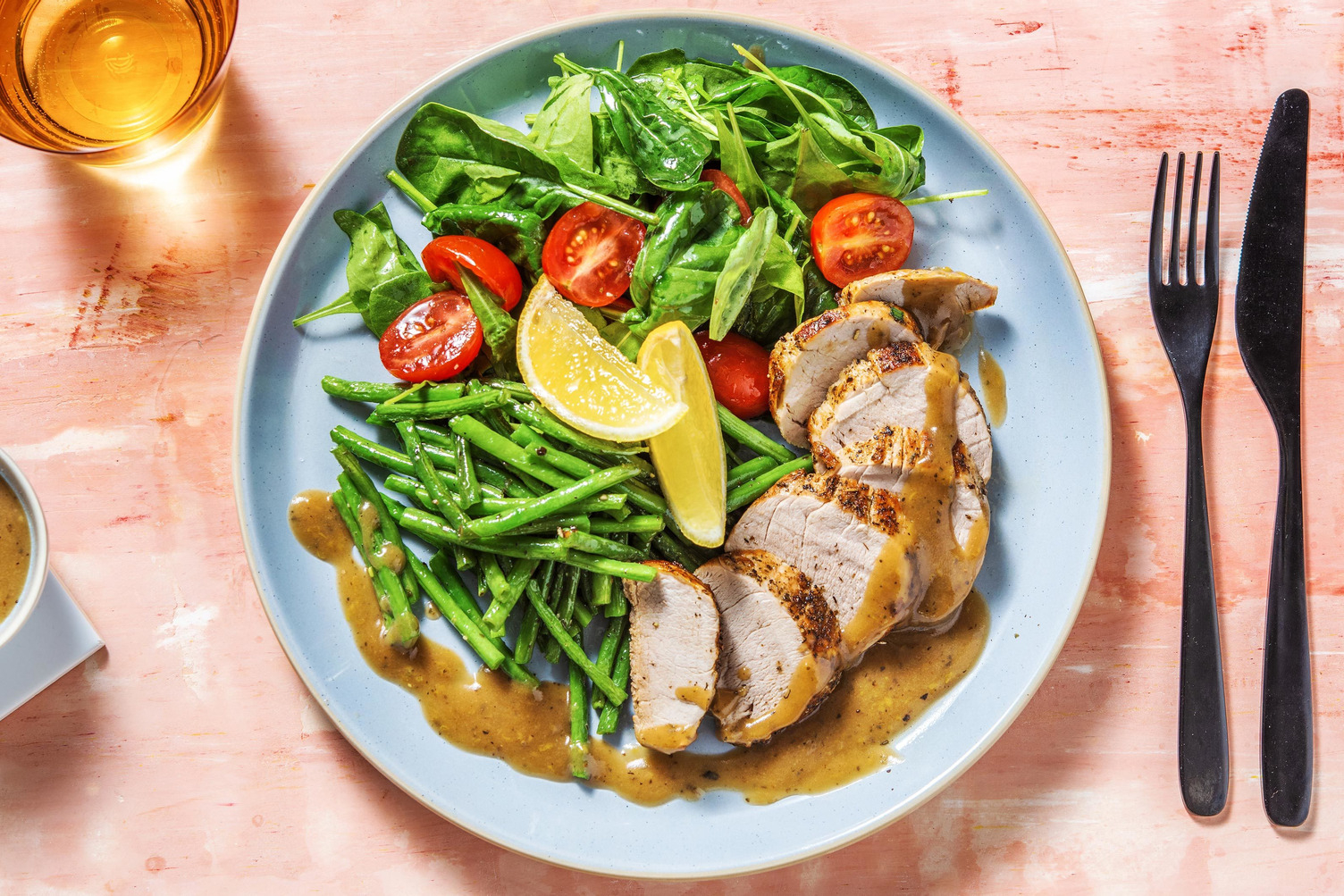 Filet de porc et sauce au citron