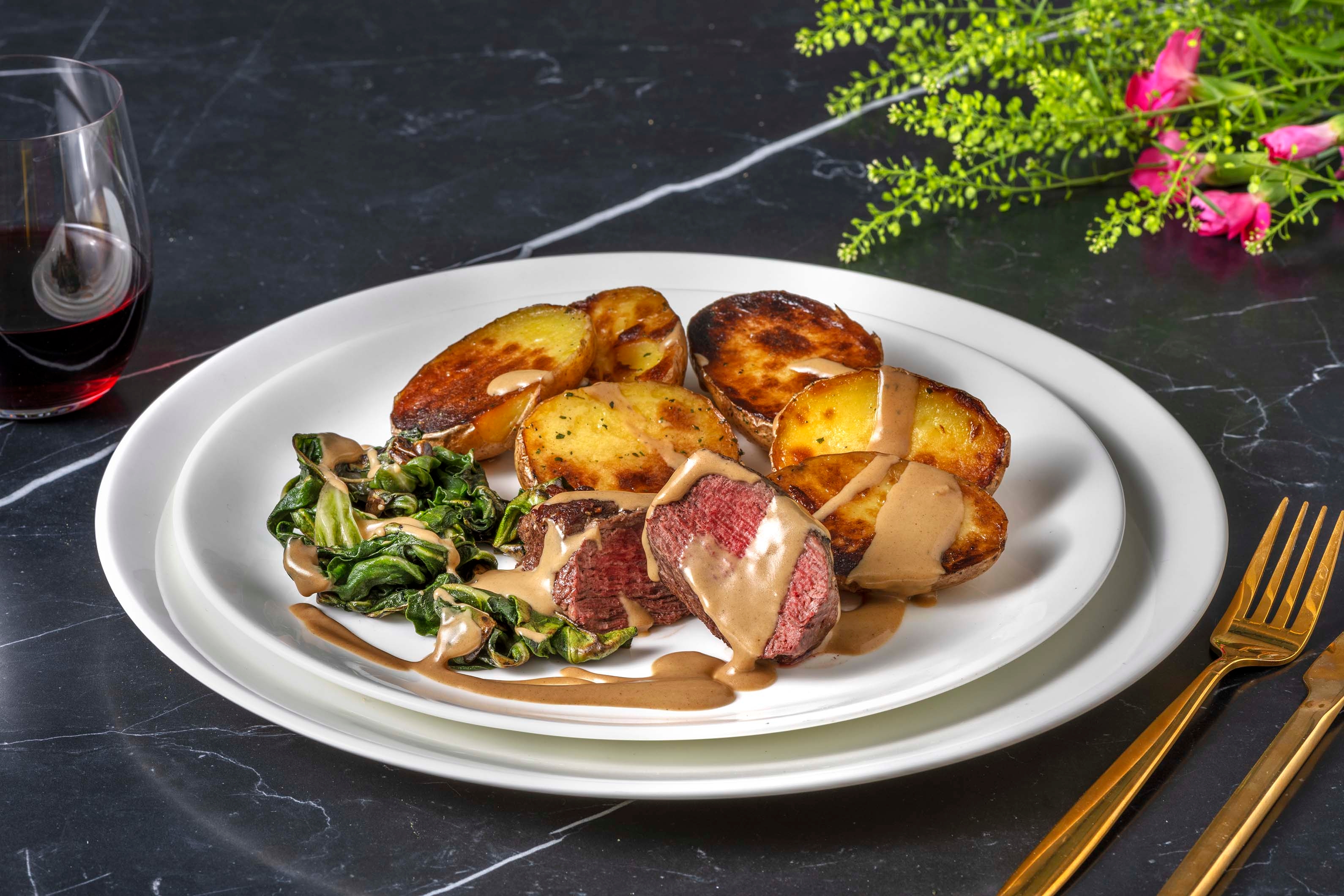 Sirloin Steak and Creamy Mushroom Sauce