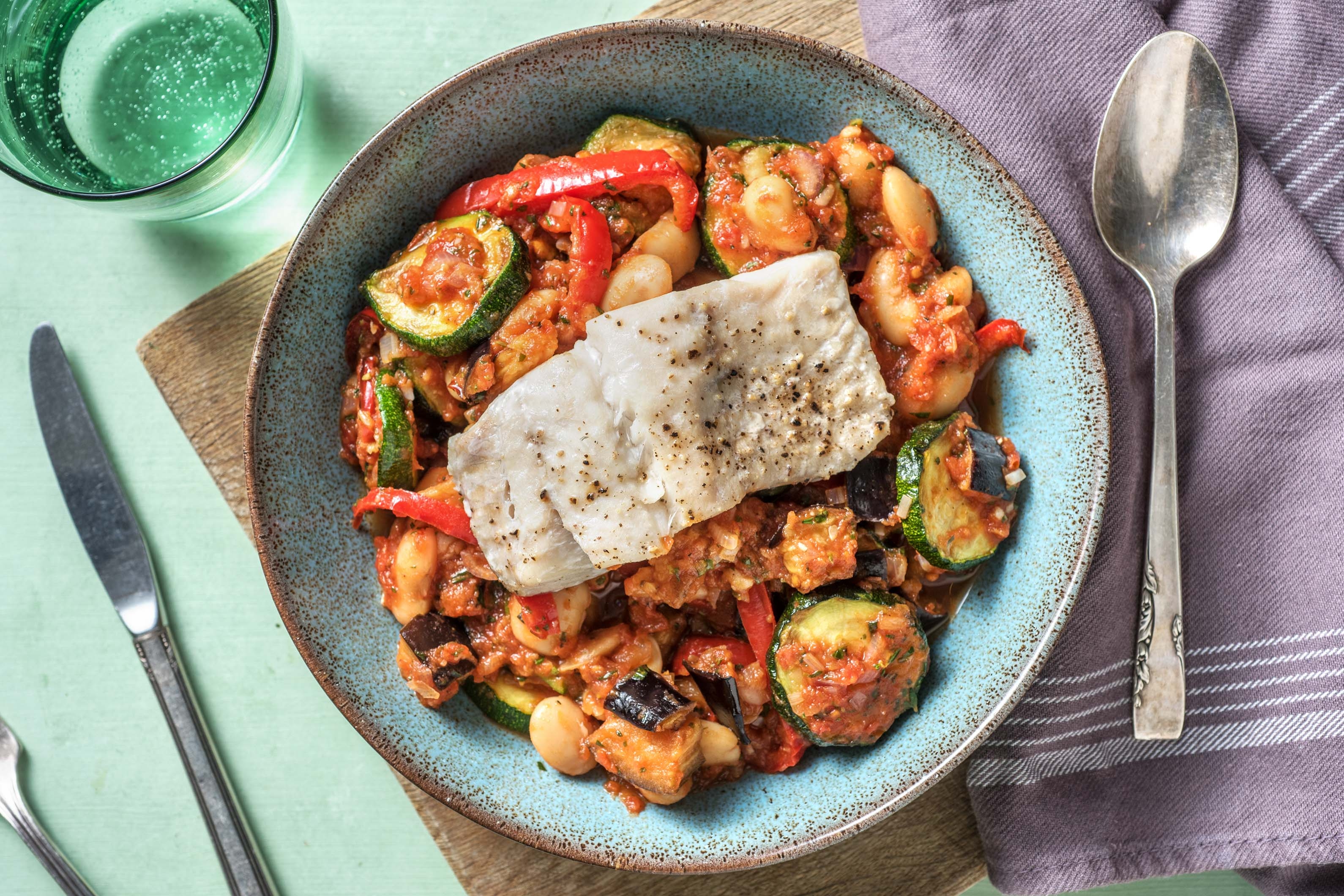 Fisch auf schnellem Ratatouille