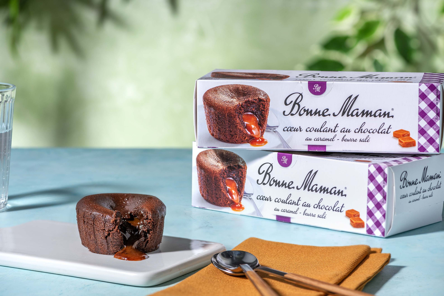 Cœur coulant au chocolat et caramel beurre salé en extra