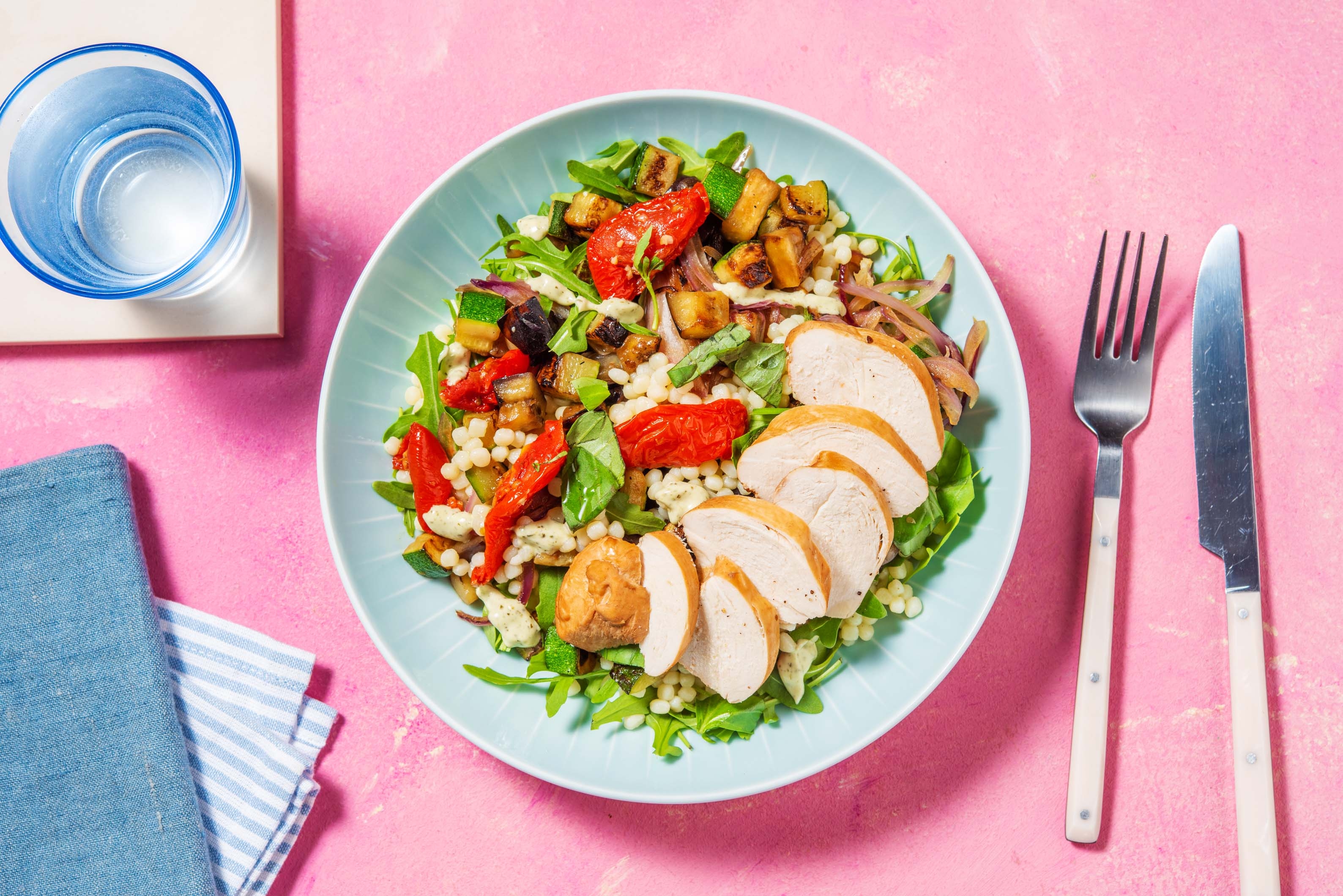 Couscous perlé au poulet fumé