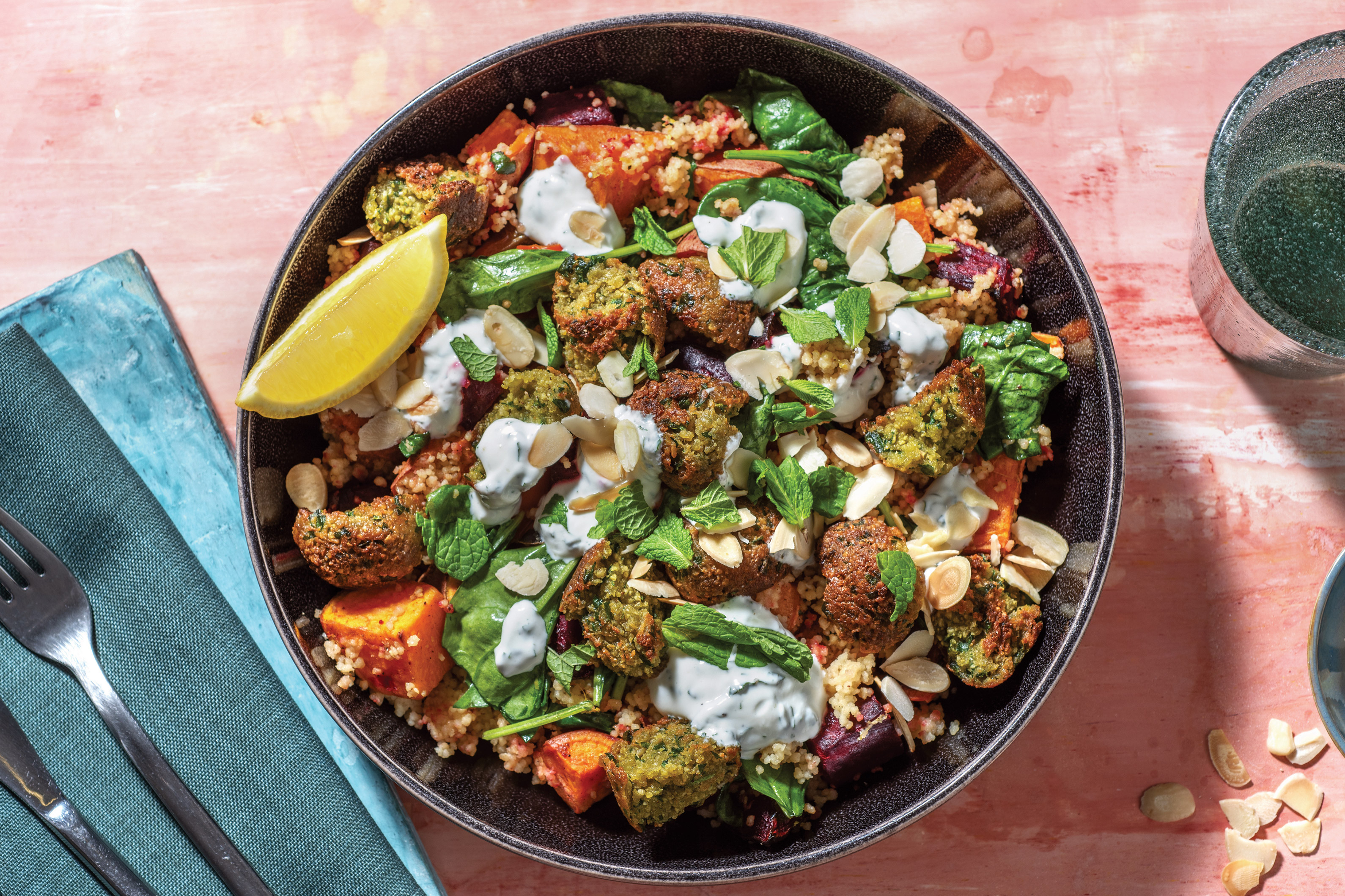 Falafel & Spiced Roast Veggie Couscous