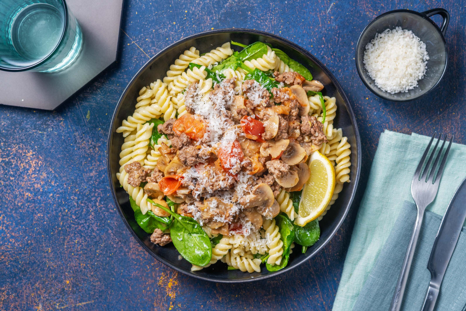 Beefy Sicilian Mushroom Fusilli