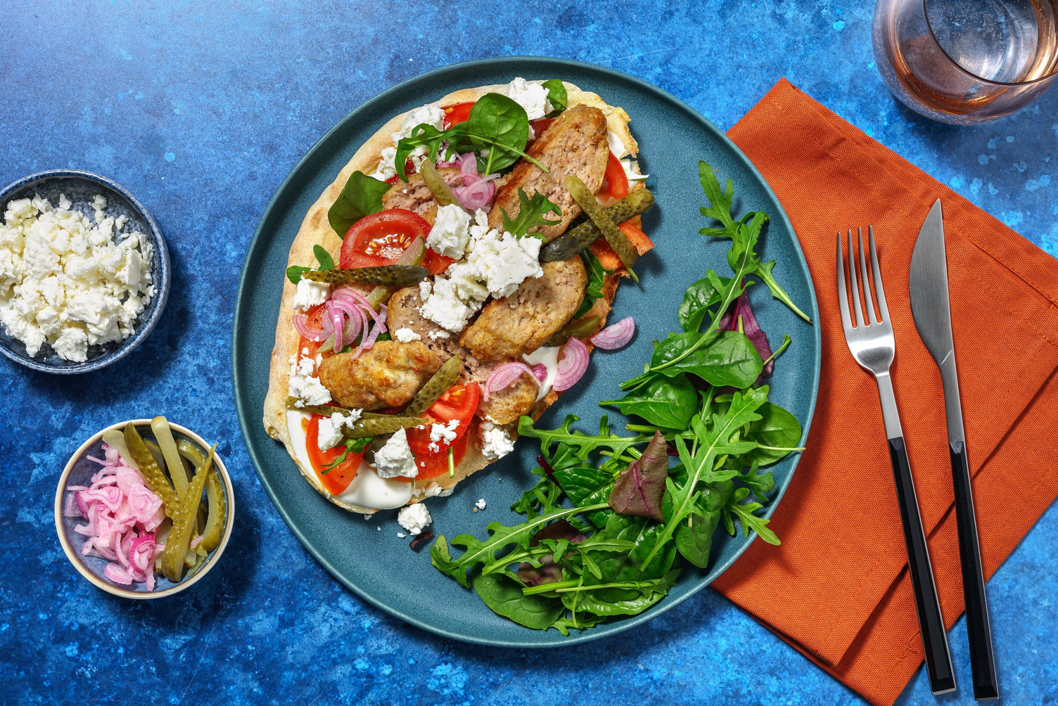 Impossible® Burger Patties and Feta 'Gyros'