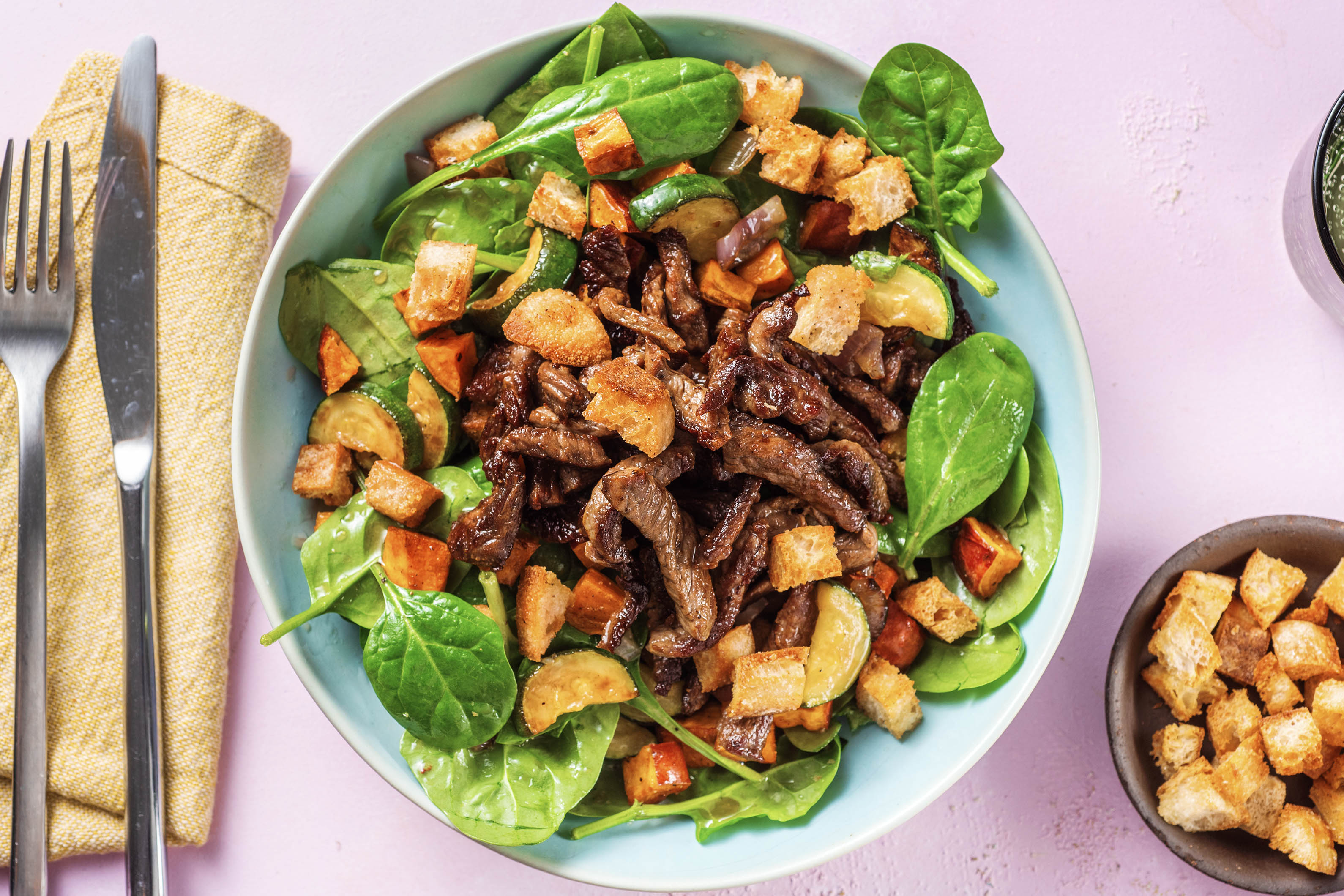 Garlic Beef Panzanella