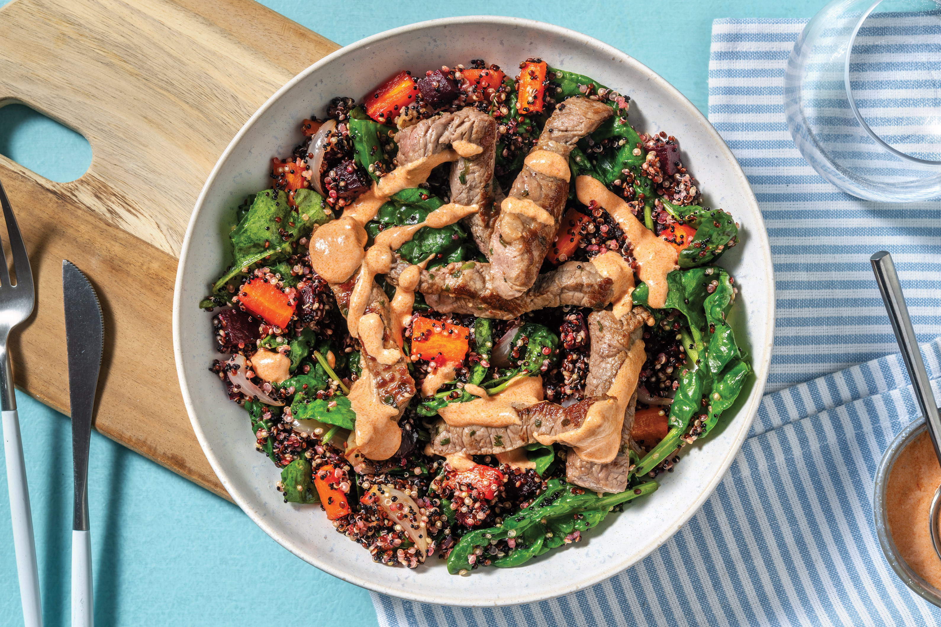 Garlic Beef & Roast Veggie Brown Rice