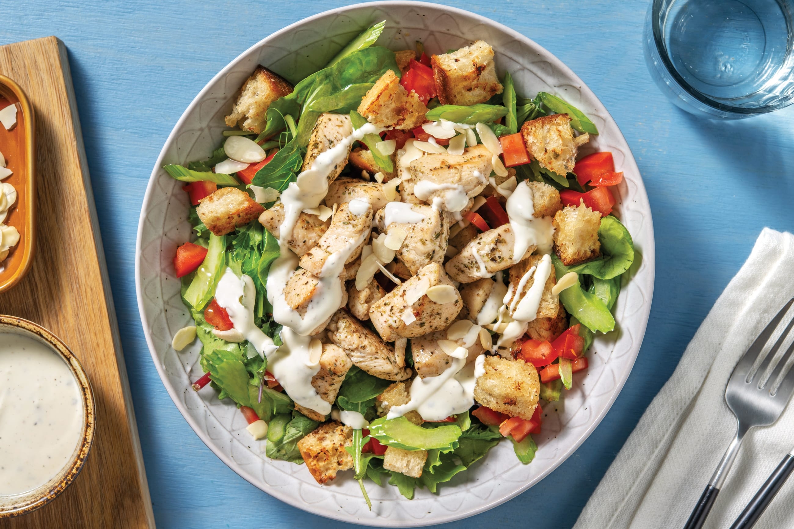 Garlic Haloumi & Crouton Salad