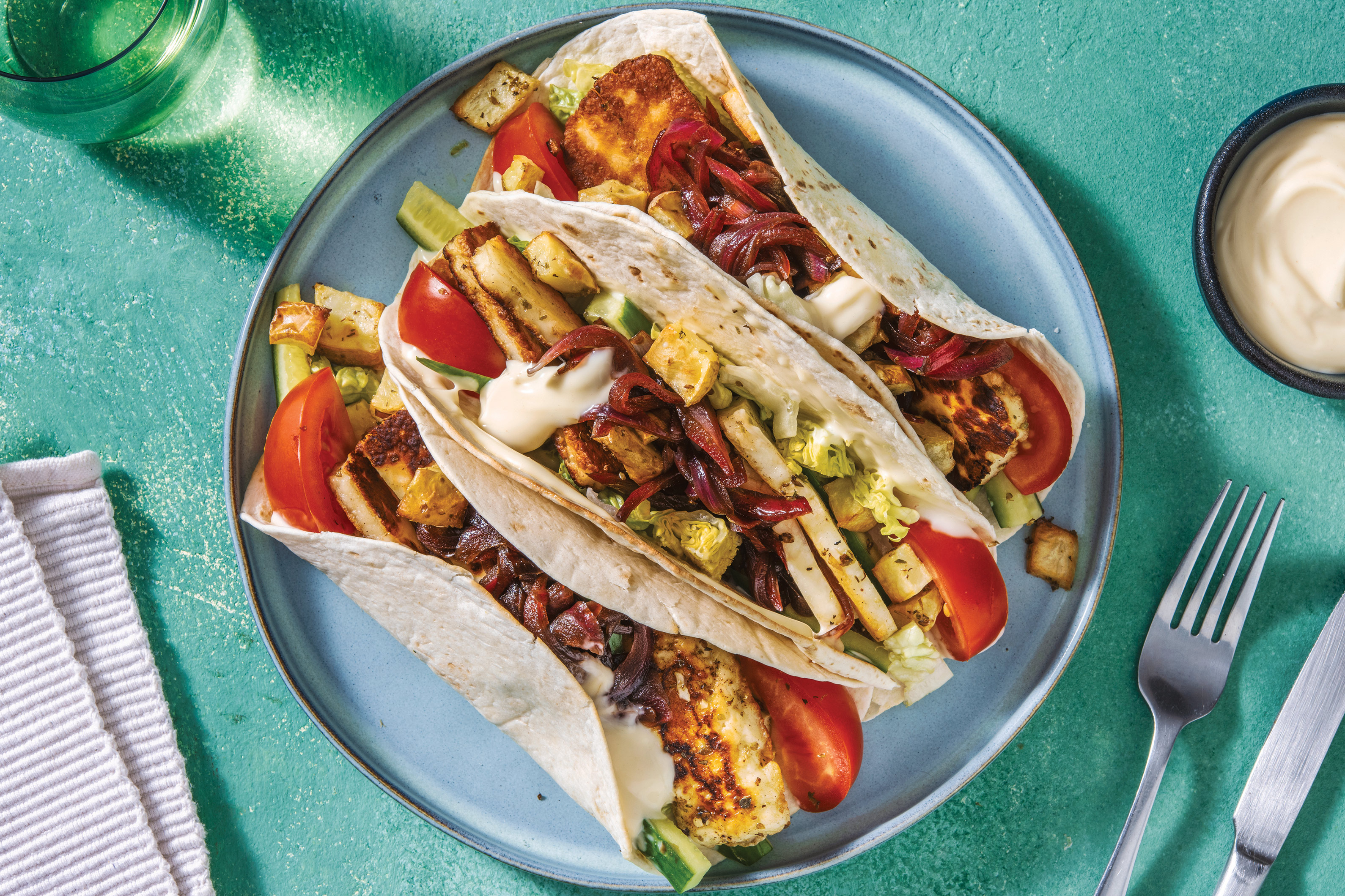 Oregano Haloumi & Roasted Potato Tacos