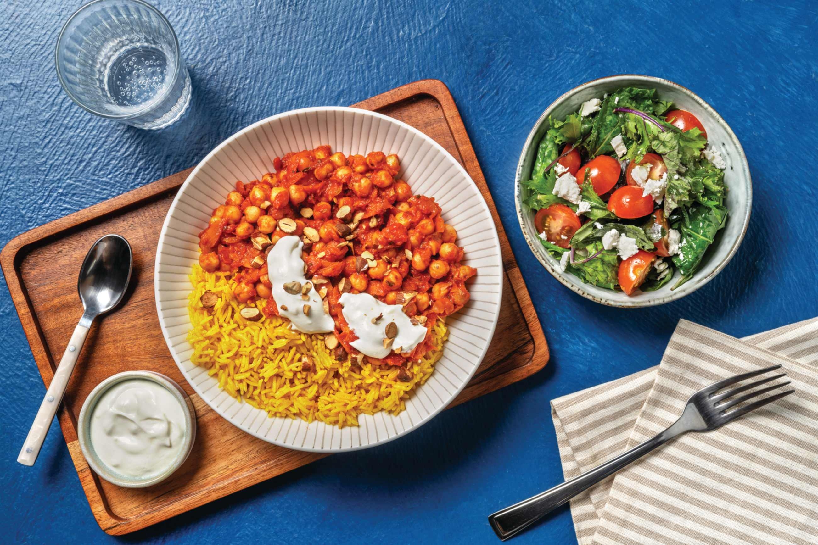 Tomato Chickpeas & Chermoula Rice & Chermoula Rice  